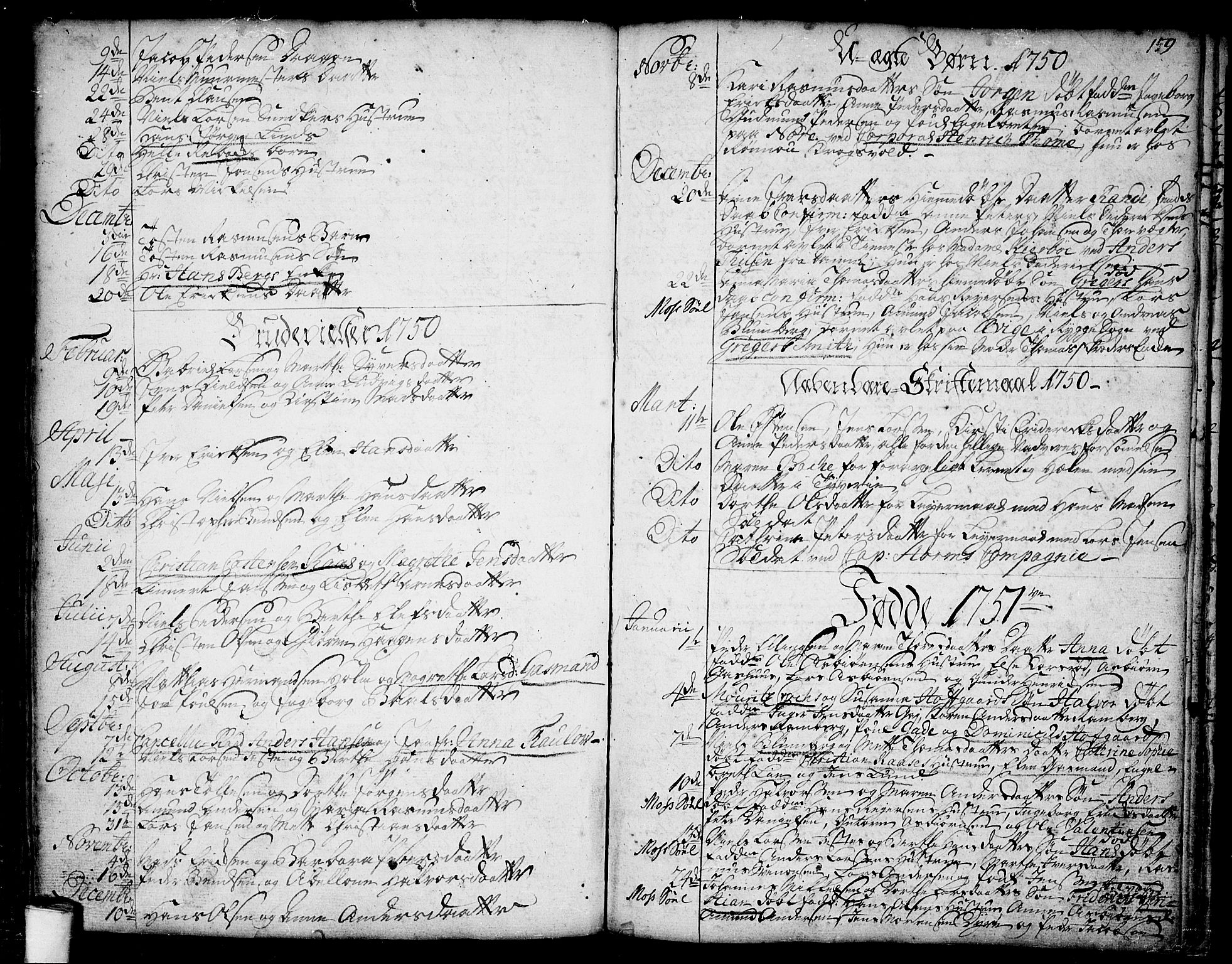 Moss prestekontor Kirkebøker, AV/SAO-A-2003/F/Fa/L0001: Parish register (official) no. I 1, 1725-1752, p. 159