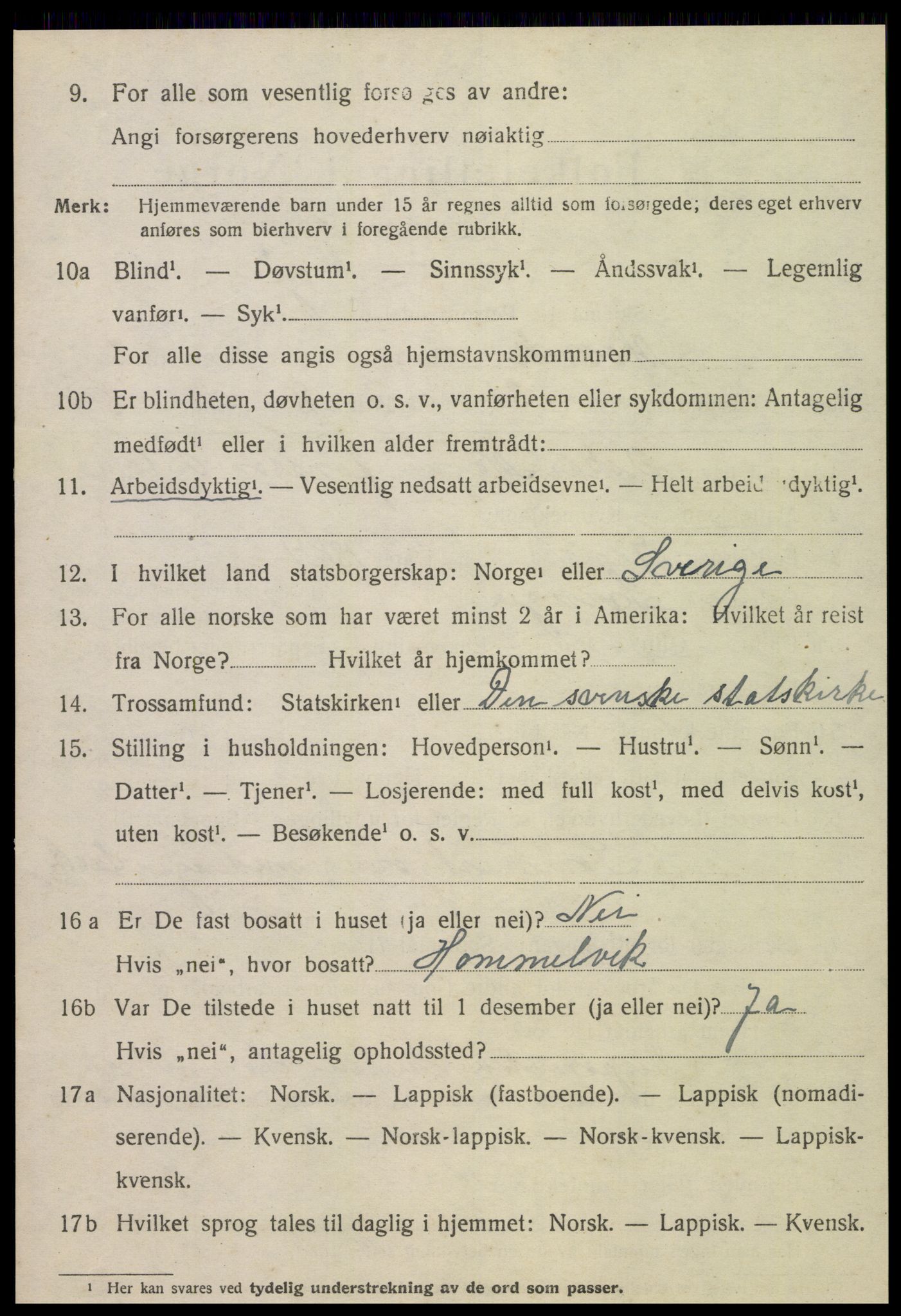 SAT, 1920 census for Mosvik, 1920, p. 843