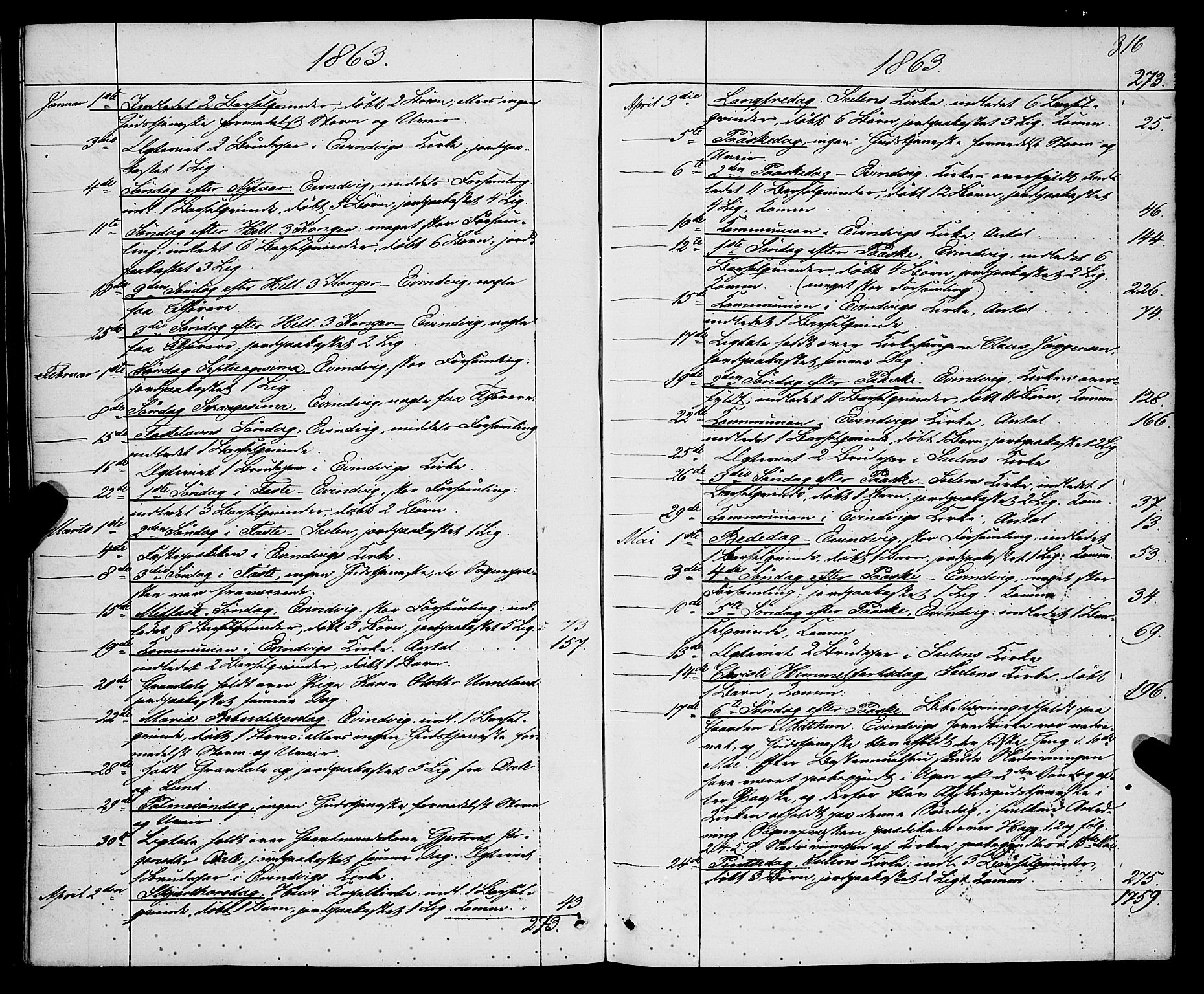 Gulen sokneprestembete, AV/SAB-A-80201/H/Haa/Haaa/L0022: Parish register (official) no. A 22, 1859-1869, p. 316