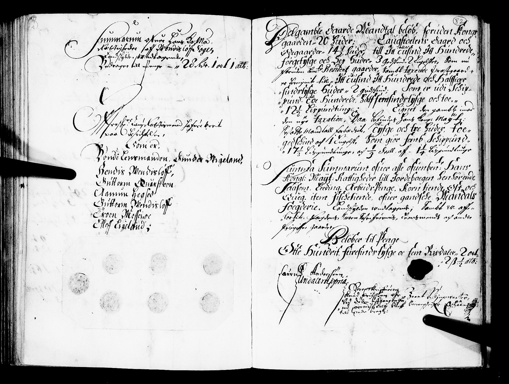Rentekammeret inntil 1814, Realistisk ordnet avdeling, AV/RA-EA-4070/N/Nb/Nba/L0030: Mandal amt, 1668, p. 81b-82a