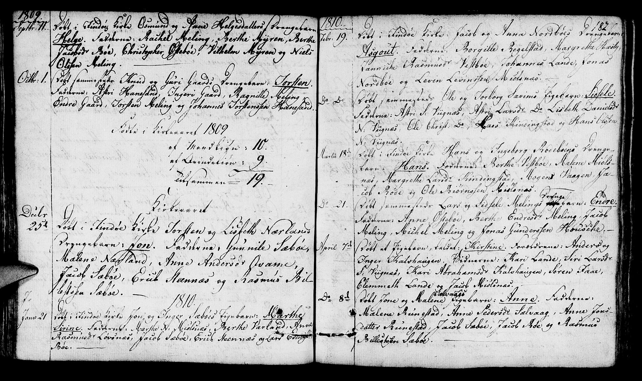 Finnøy sokneprestkontor, SAST/A-101825/H/Ha/Haa/L0005: Parish register (official) no. A 5, 1773-1816, p. 182
