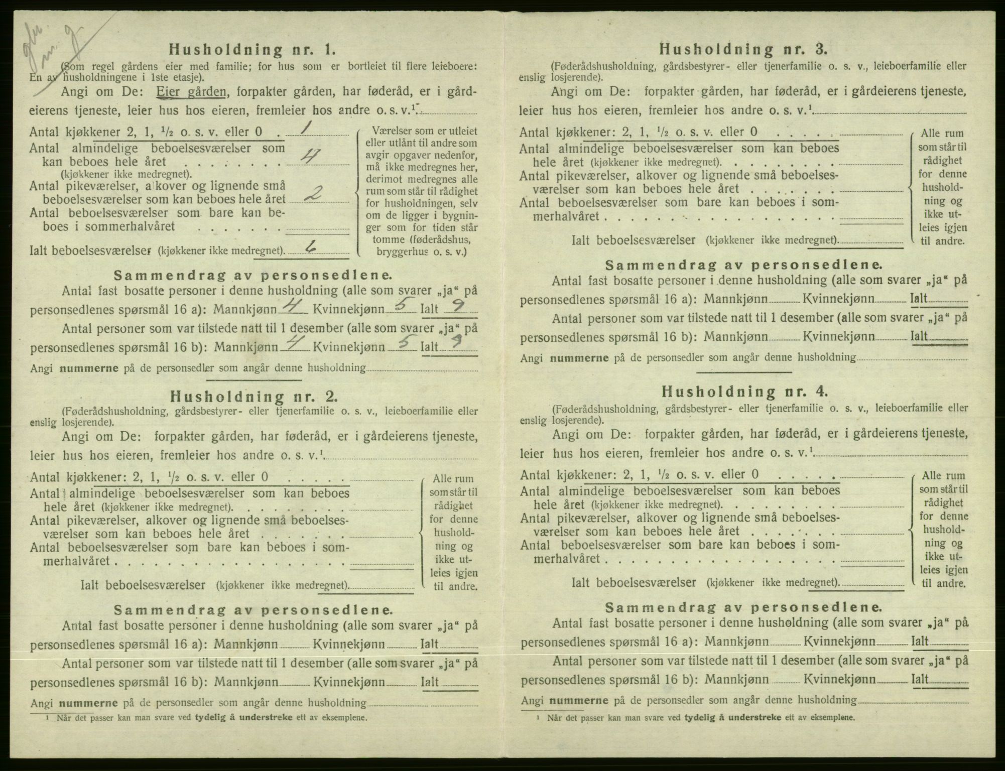 SAB, 1920 census for Voss, 1920, p. 2610