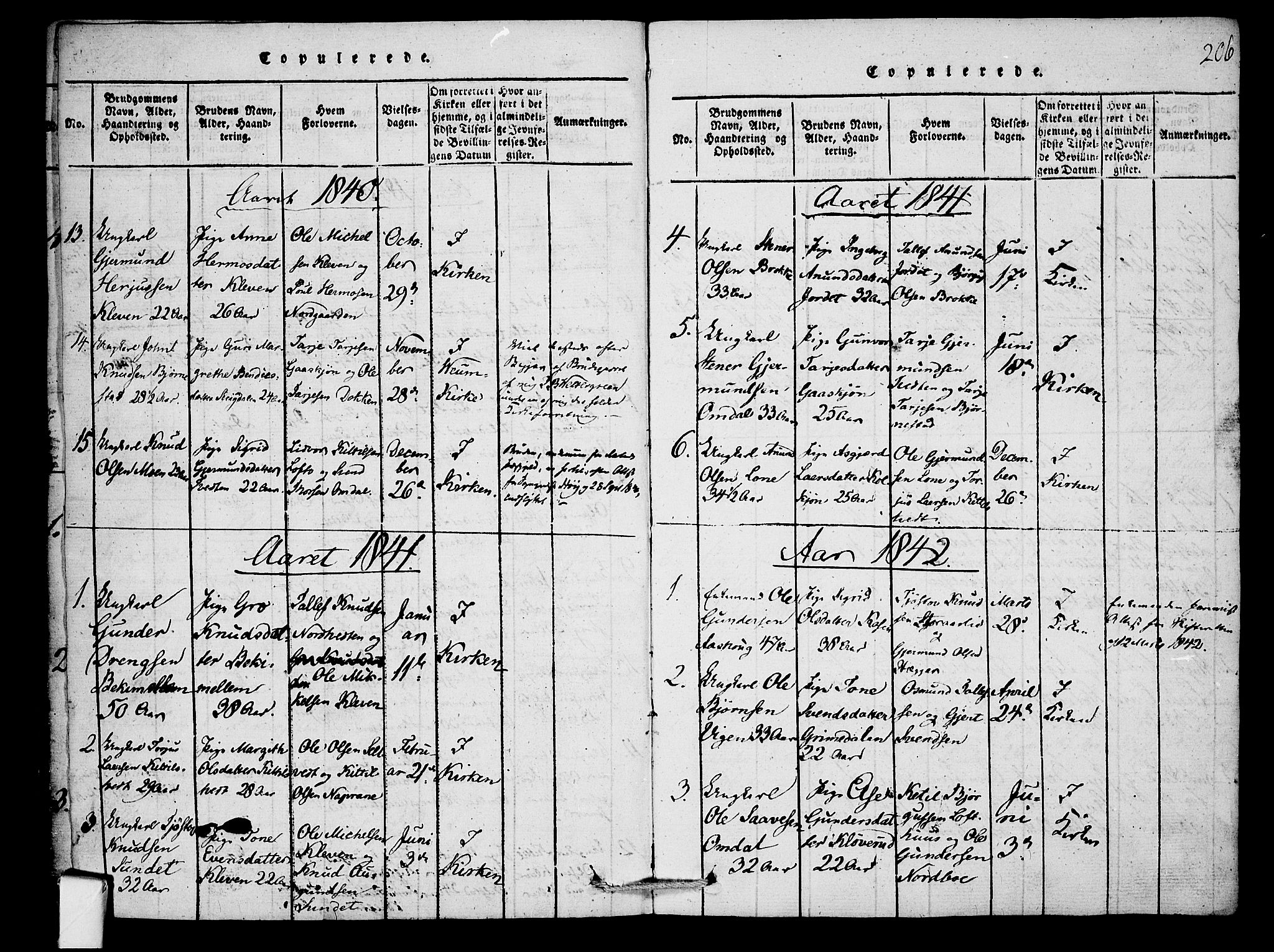 Mo kirkebøker, SAKO/A-286/F/Fb/L0001: Parish register (official) no. II 1, 1814-1844, p. 206