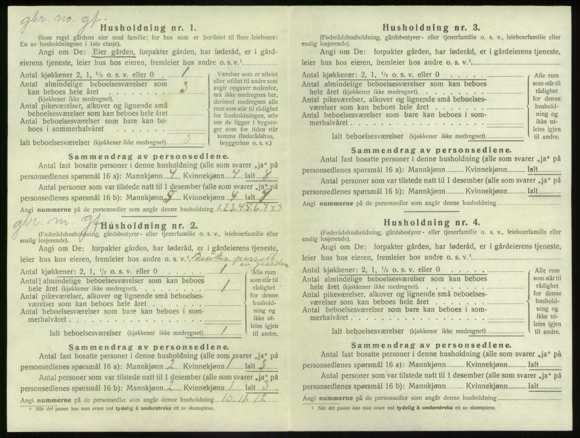 SAB, 1920 census for Jølster, 1920, p. 354