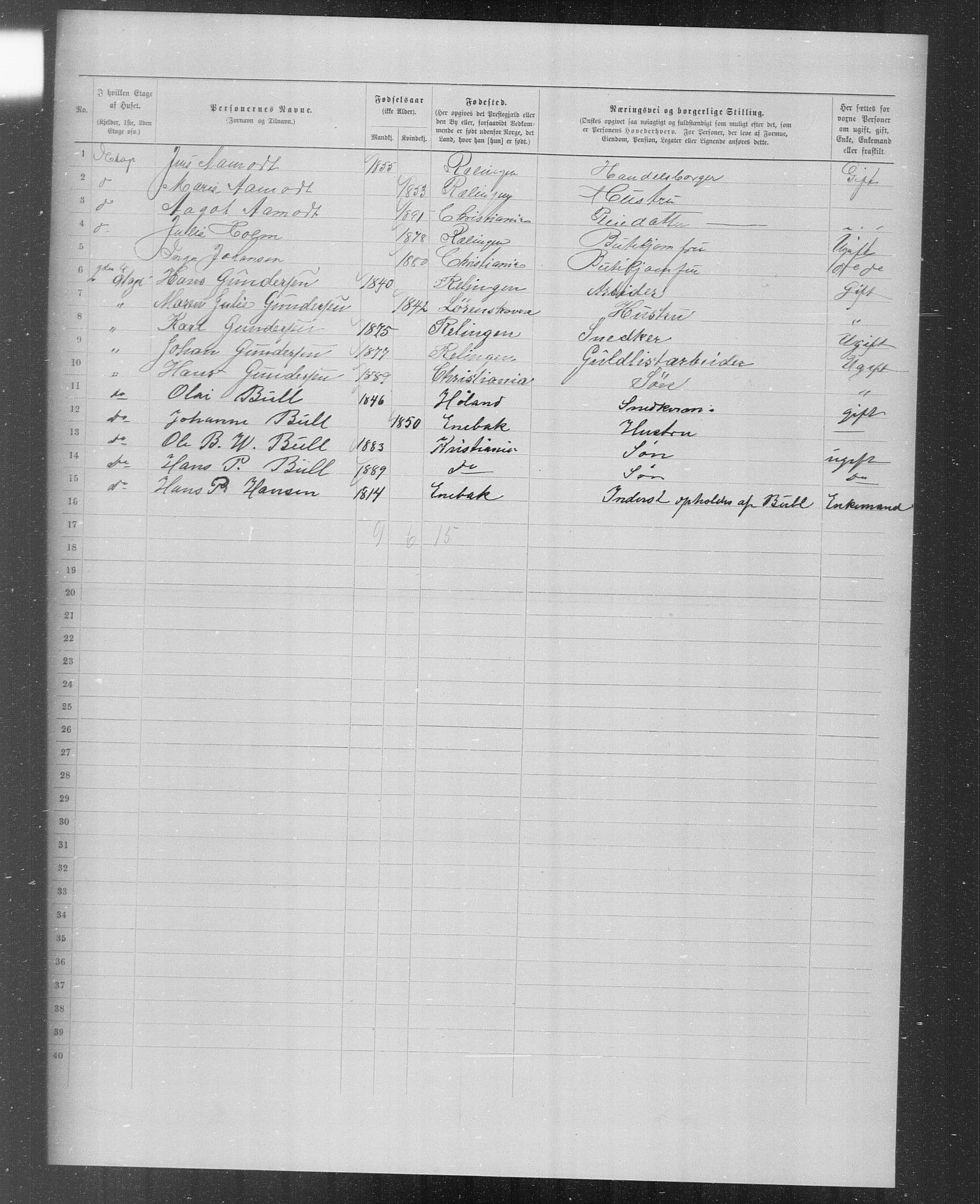 OBA, Municipal Census 1899 for Kristiania, 1899, p. 4780