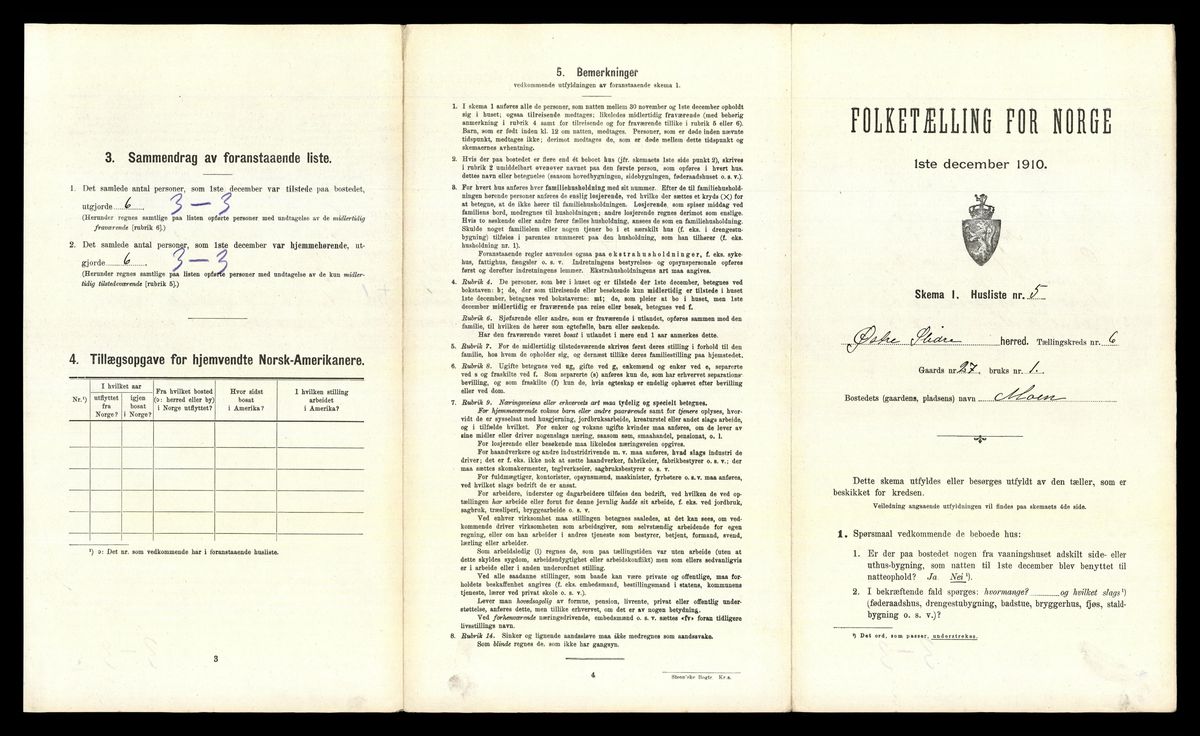 RA, 1910 census for Øystre Slidre, 1910, p. 528