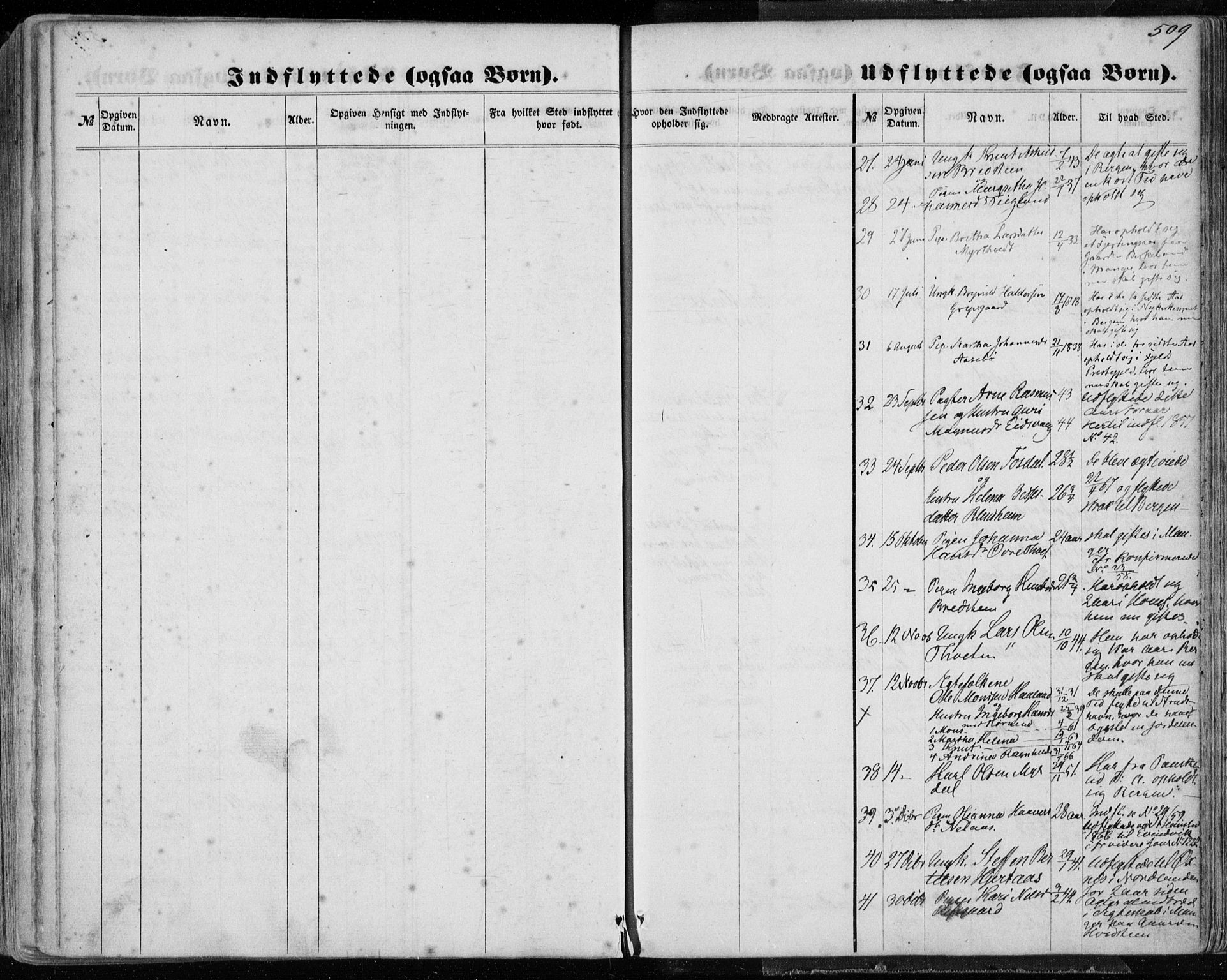 Hamre sokneprestembete, AV/SAB-A-75501/H/Ha/Haa/Haaa/L0014: Parish register (official) no. A 14, 1858-1872, p. 509