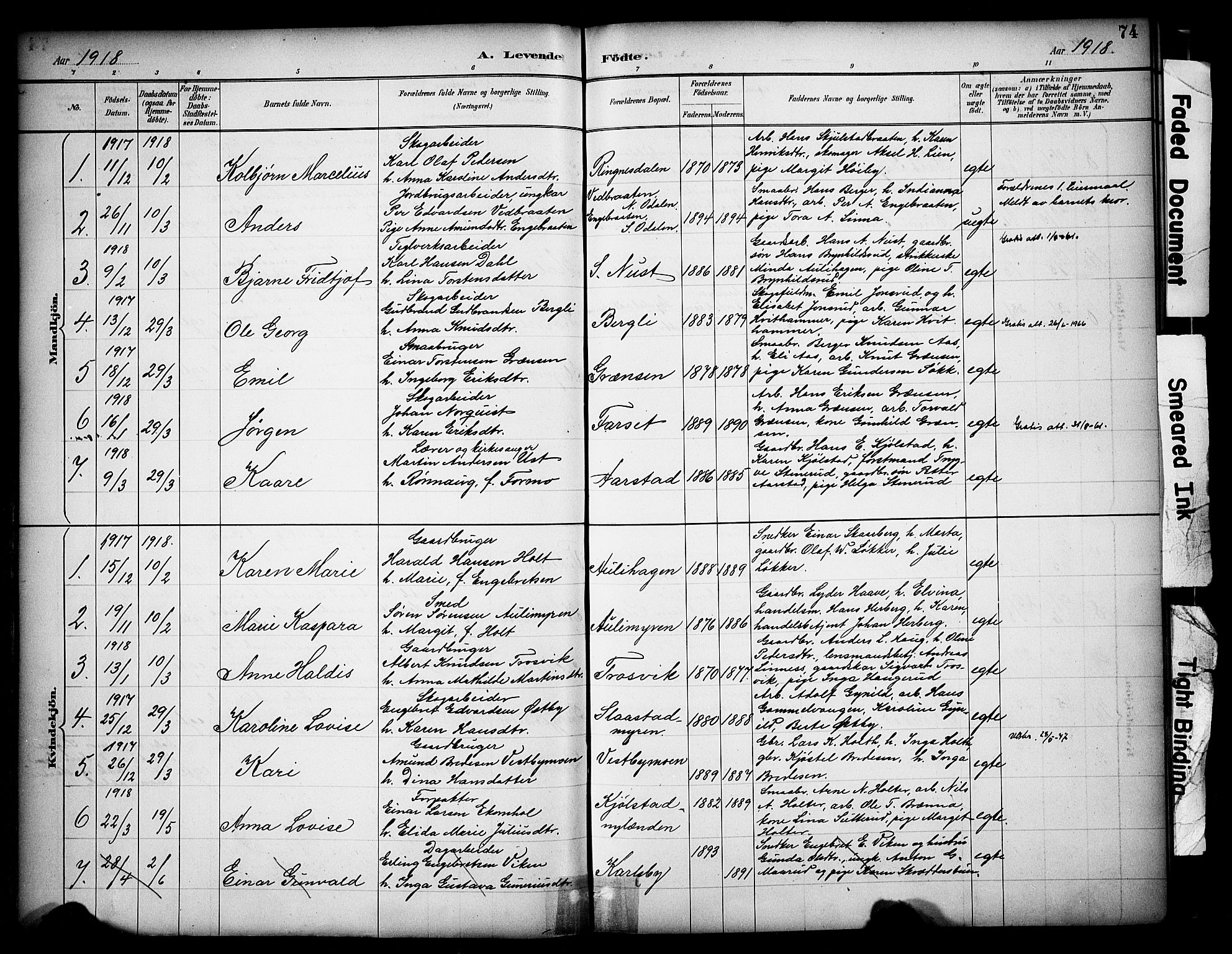 Sør-Odal prestekontor, AV/SAH-PREST-030/H/Ha/Haa/L0009: Parish register (official) no. 9, 1886-1926, p. 74