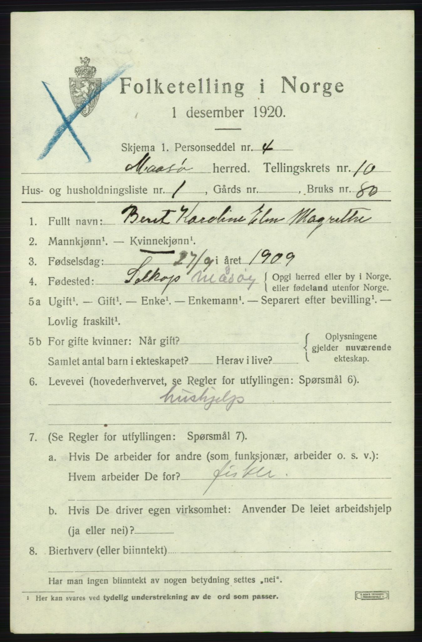 SATØ, 1920 census for Måsøy, 1920, p. 4718