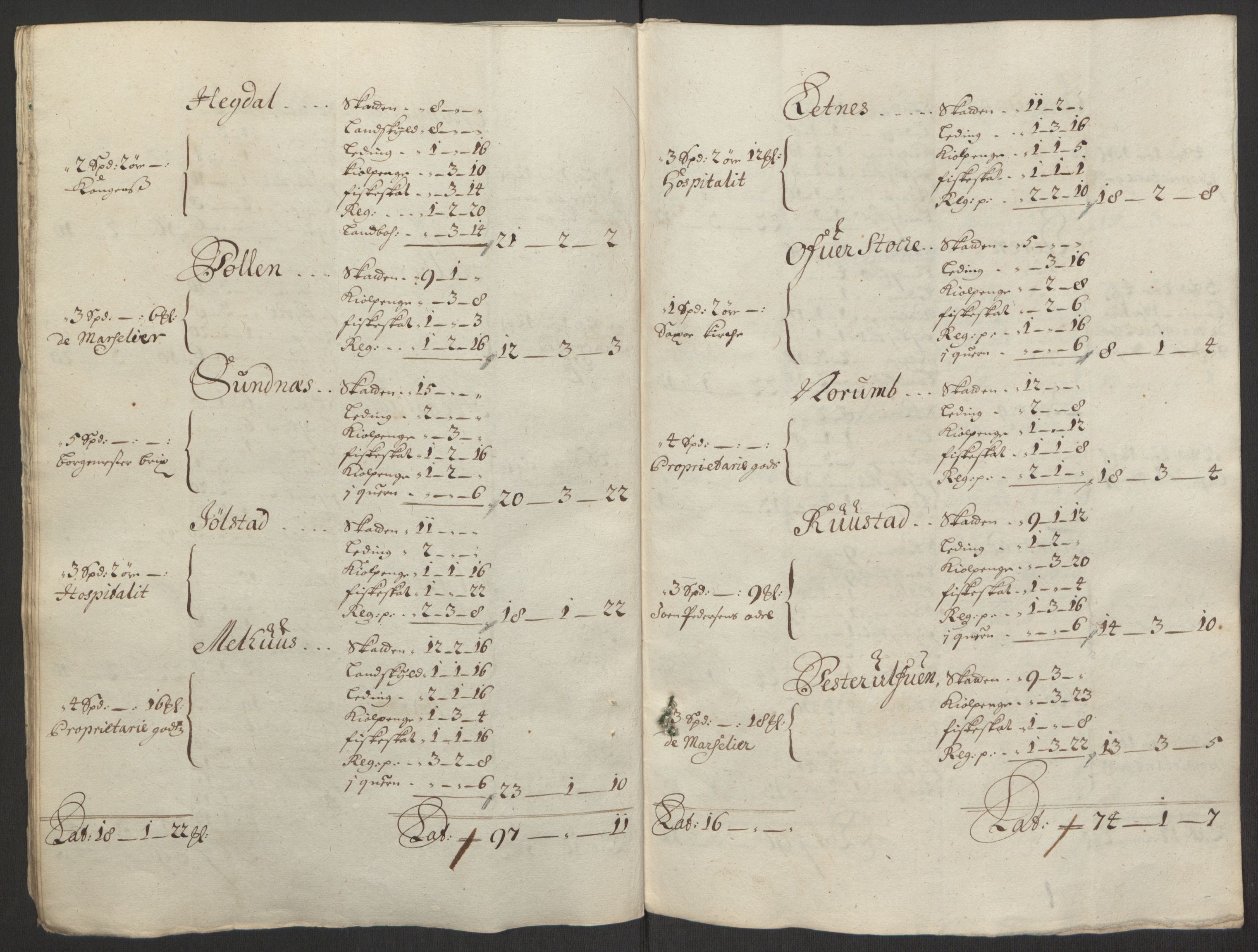 Rentekammeret inntil 1814, Reviderte regnskaper, Fogderegnskap, AV/RA-EA-4092/R63/L4309: Fogderegnskap Inderøy, 1695-1697, p. 511