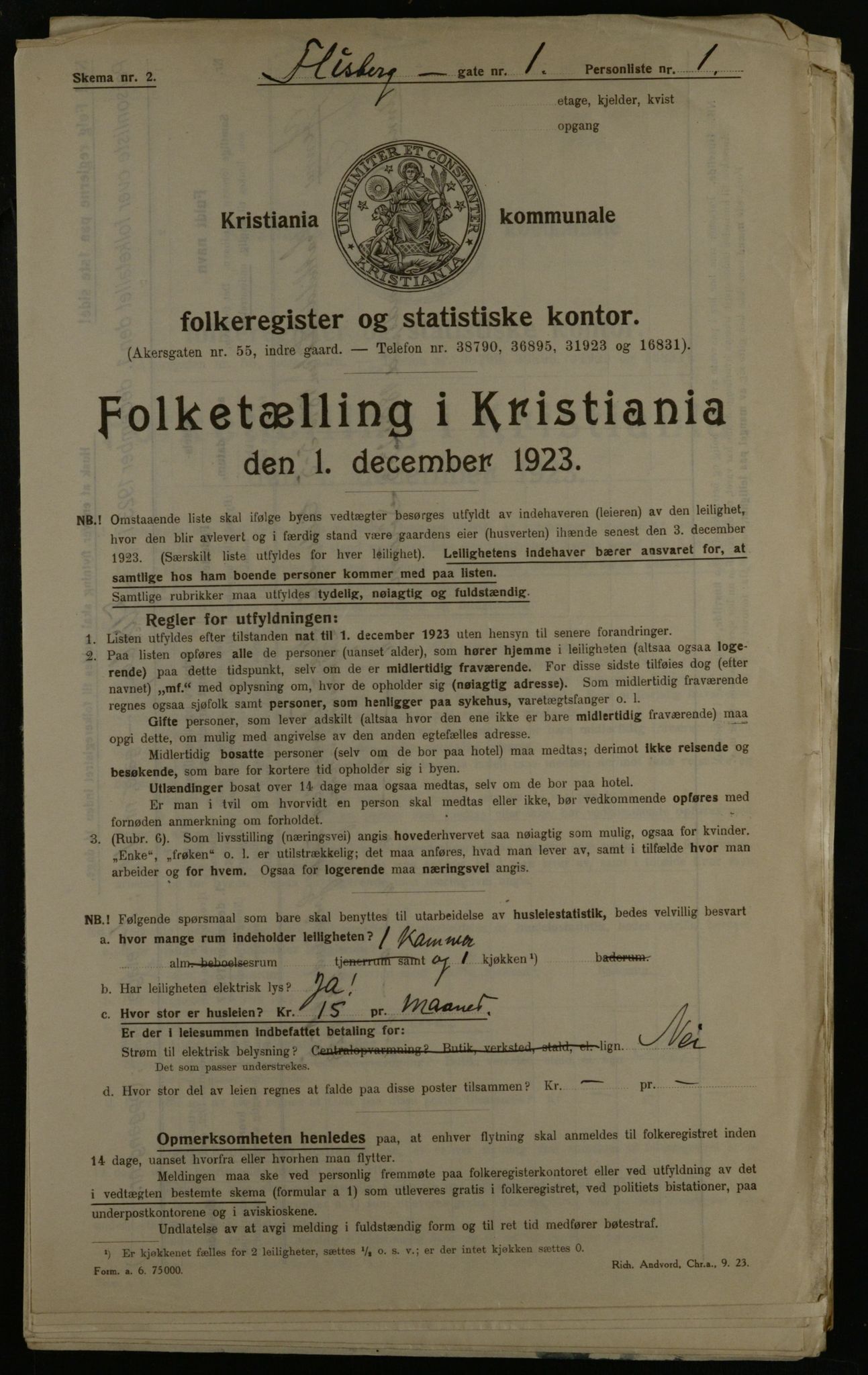 OBA, Municipal Census 1923 for Kristiania, 1923, p. 27684