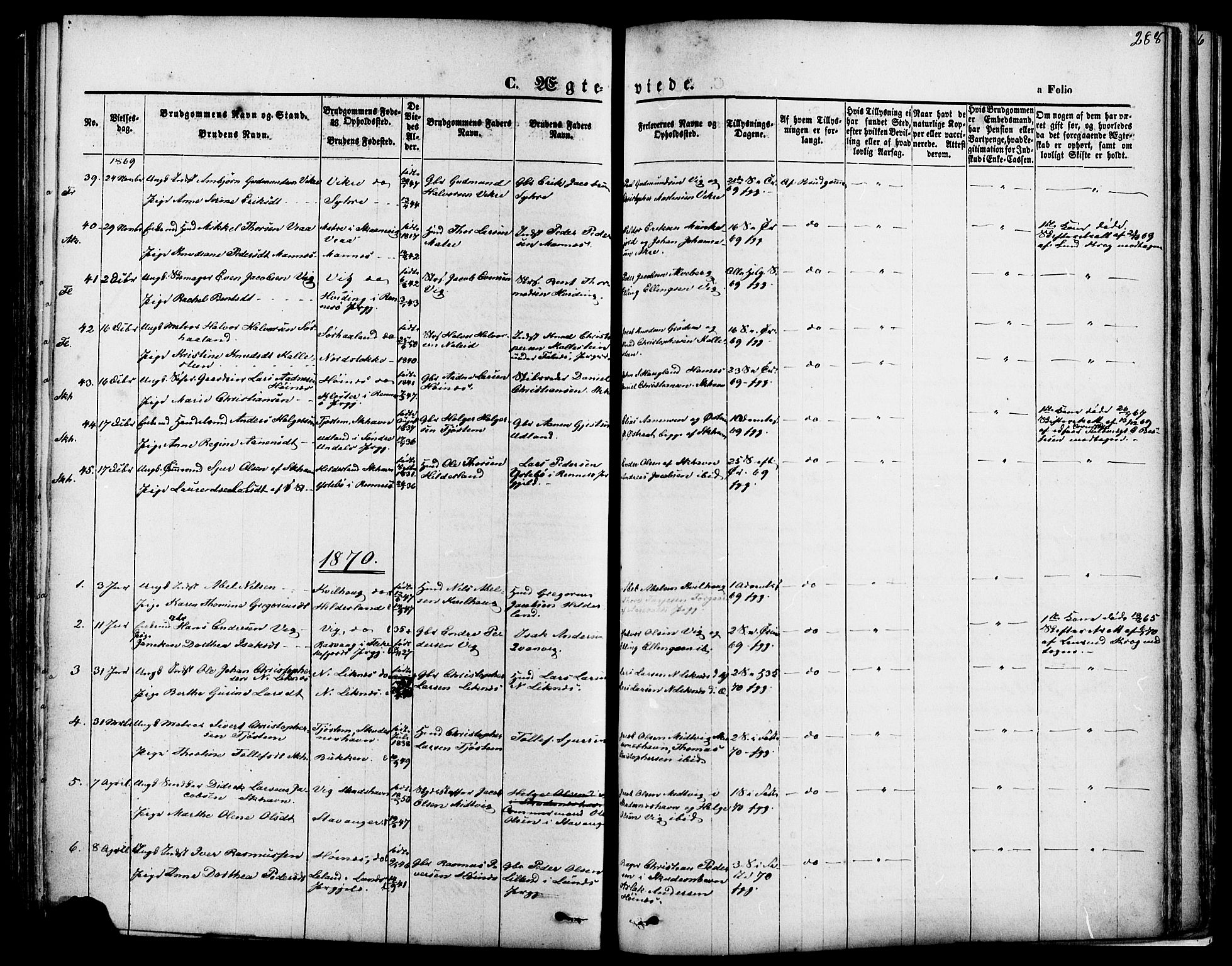 Skudenes sokneprestkontor, SAST/A -101849/H/Ha/Haa/L0006: Parish register (official) no. A 4, 1864-1881, p. 288
