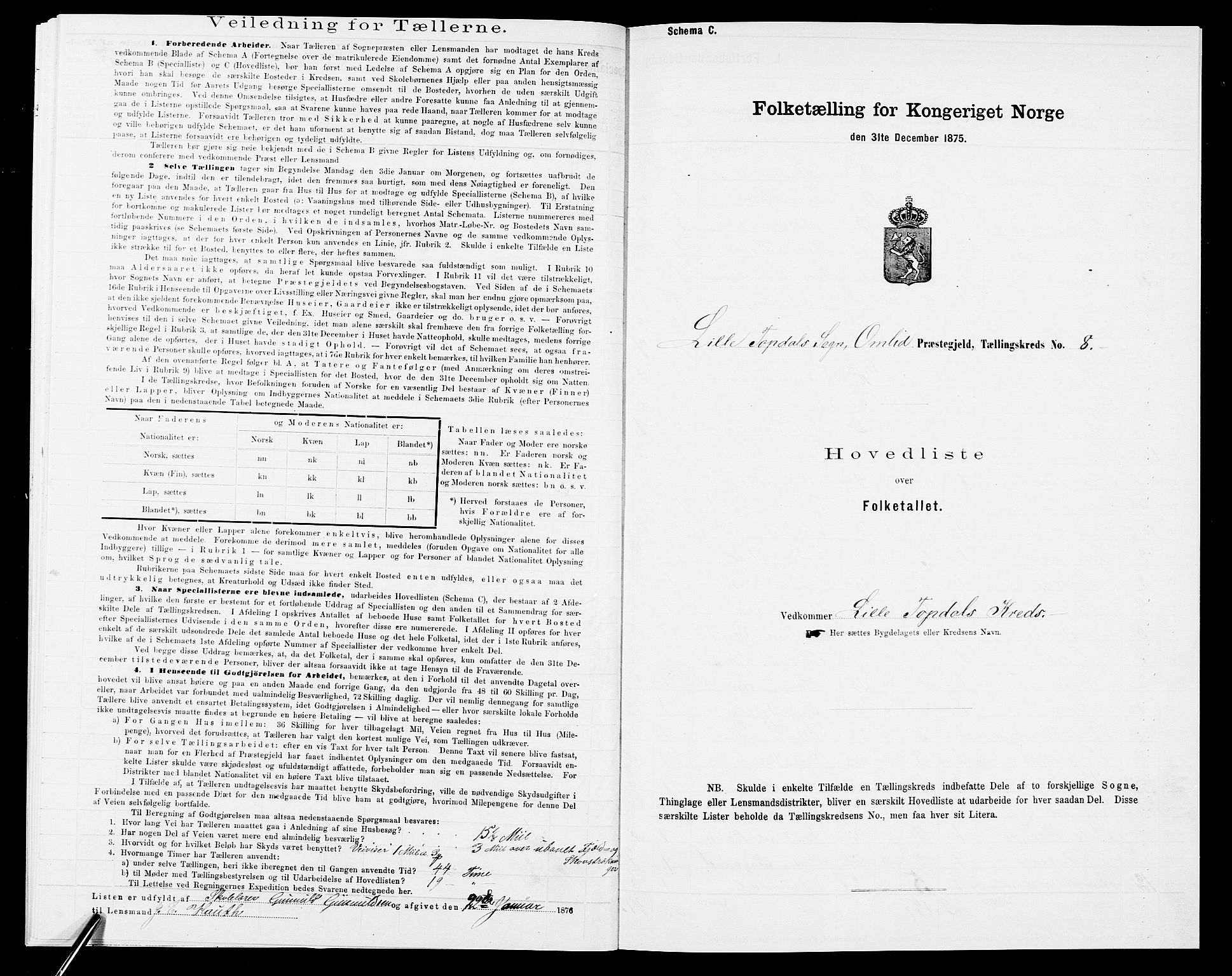 SAK, 1875 census for 0929P Åmli, 1875, p. 34