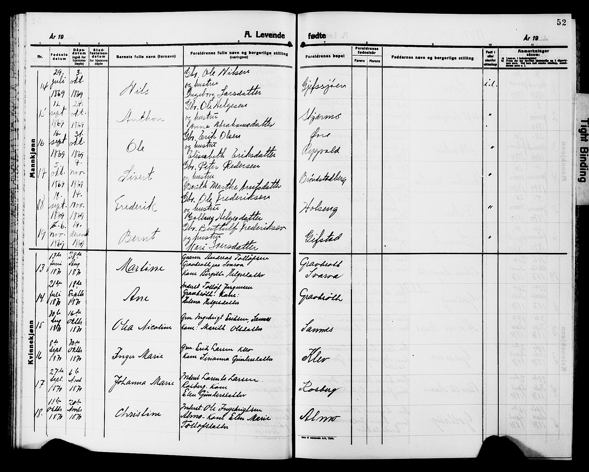 Ministerialprotokoller, klokkerbøker og fødselsregistre - Nord-Trøndelag, AV/SAT-A-1458/749/L0485: Parish register (official) no. 749D01, 1857-1872, p. 52