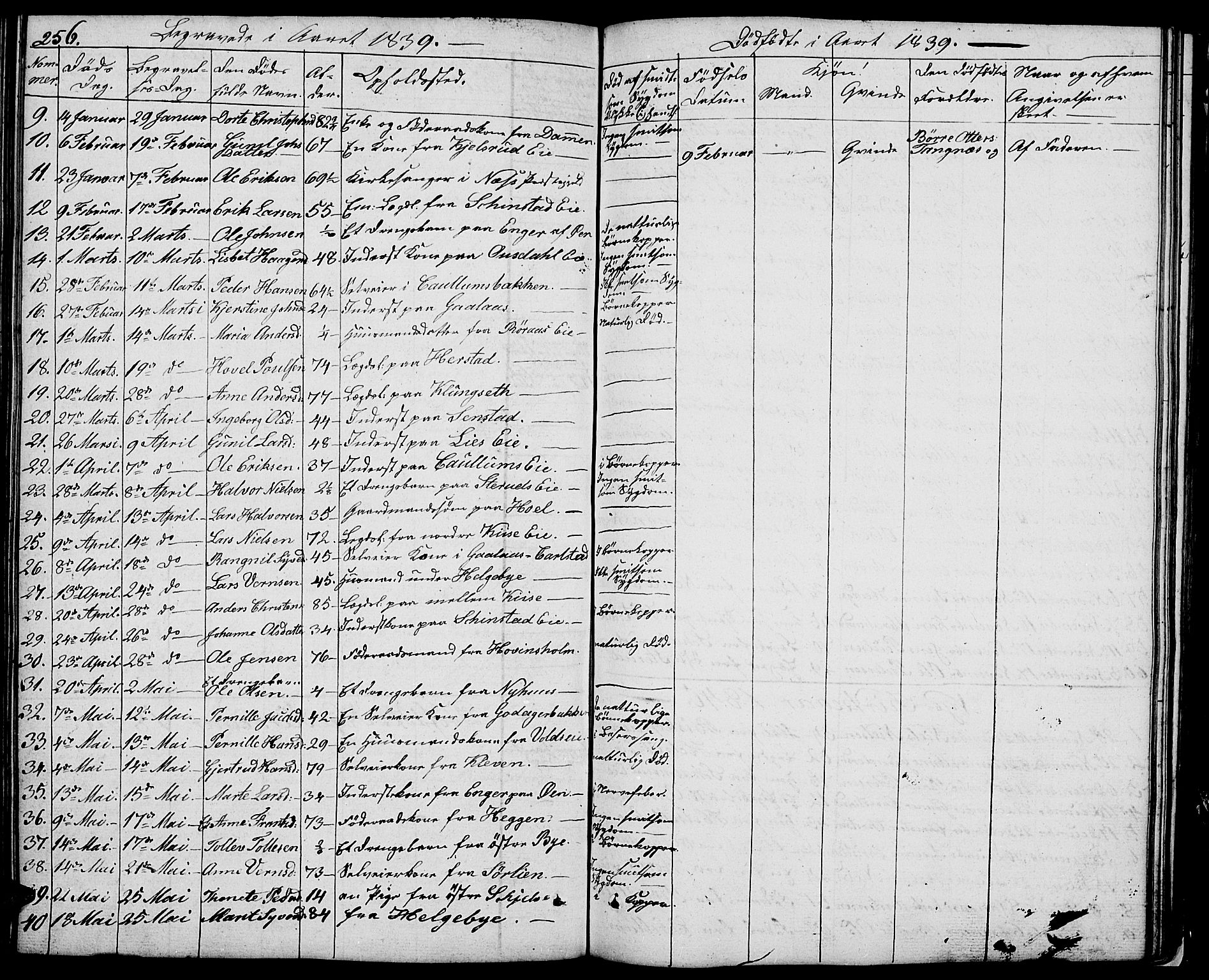 Nes prestekontor, Hedmark, AV/SAH-PREST-020/L/La/L0004: Parish register (copy) no. 4, 1832-1861, p. 256