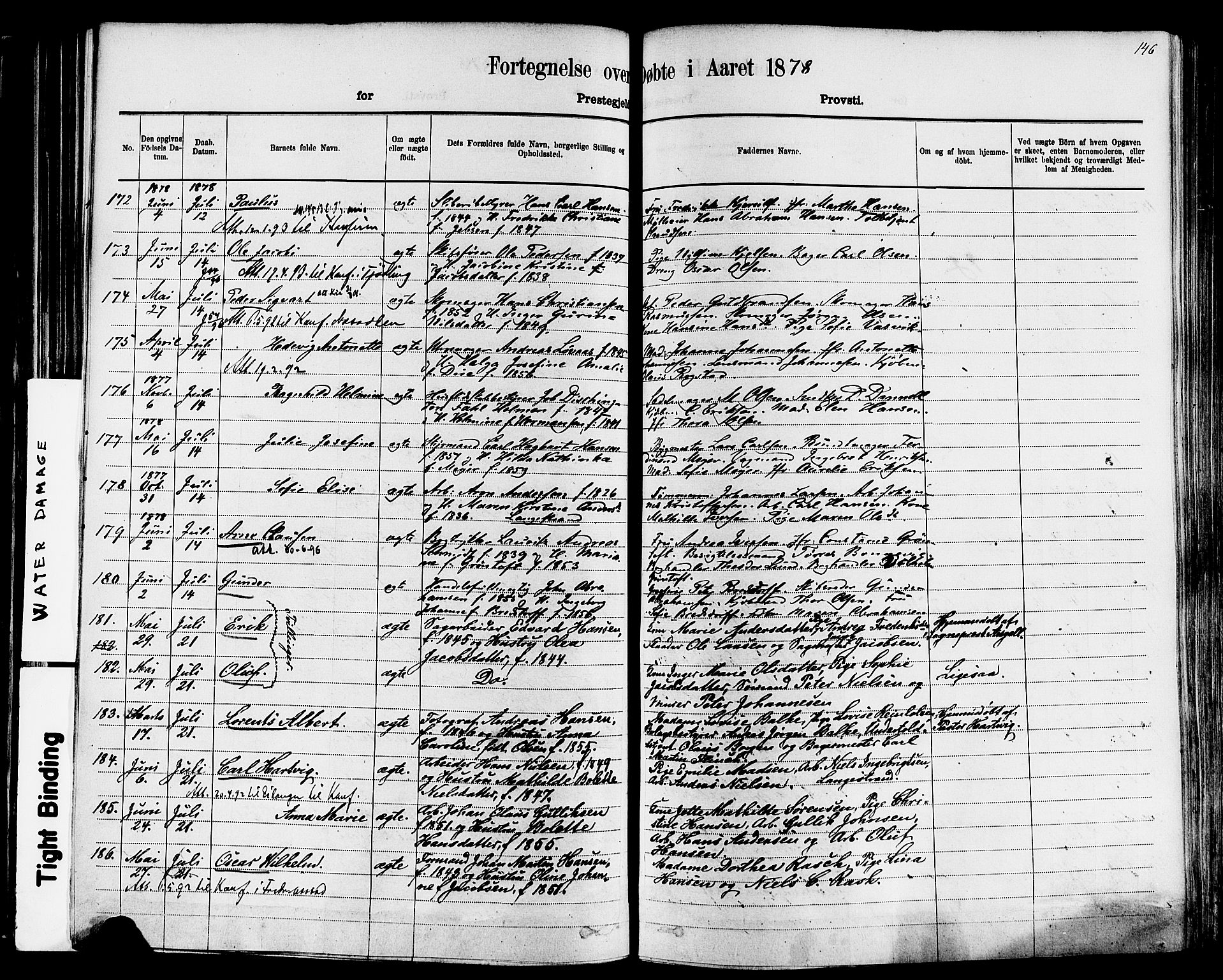 Larvik kirkebøker, SAKO/A-352/F/Fa/L0006: Parish register (official) no. I 6, 1871-1883, p. 146
