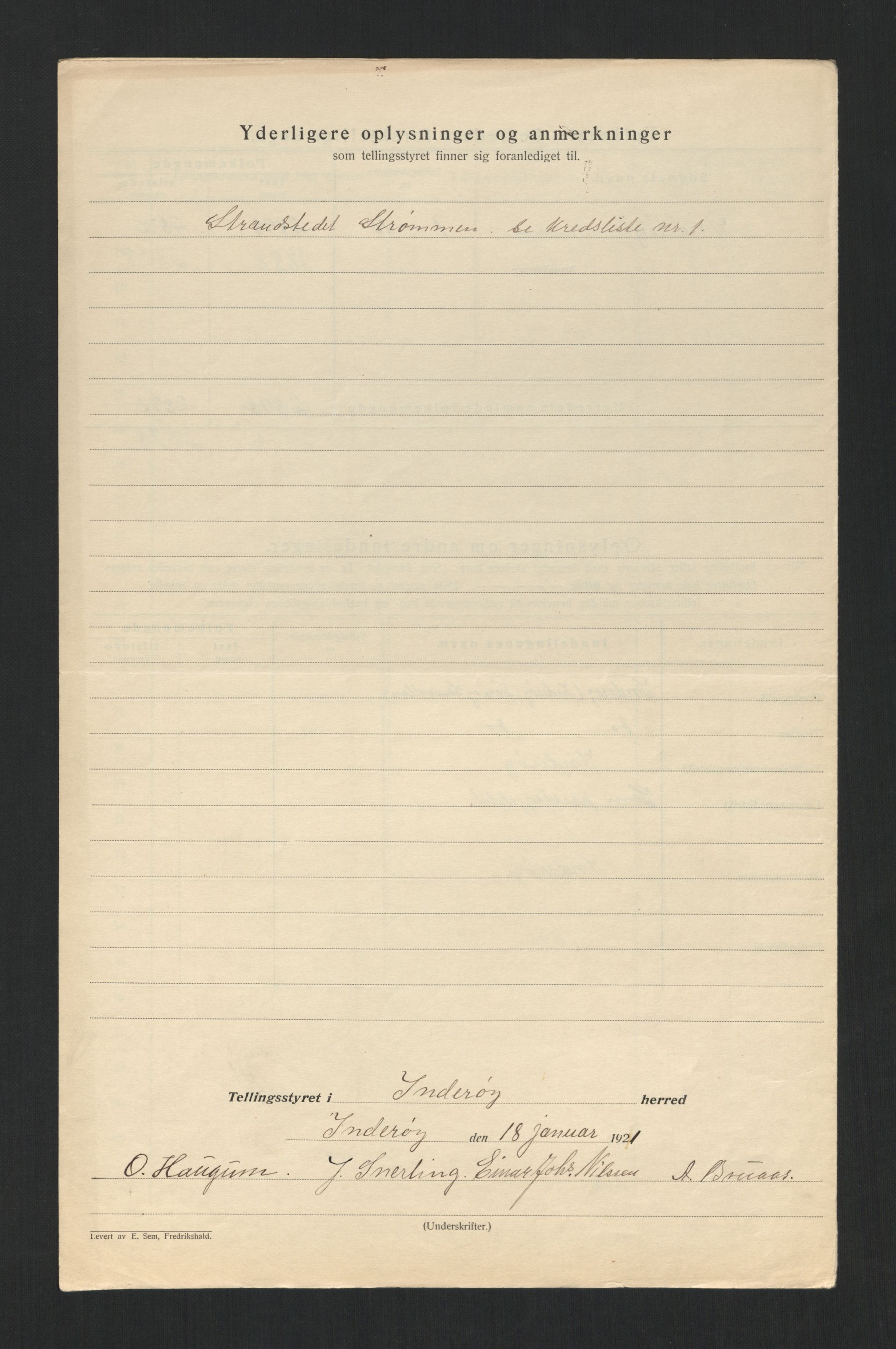 SAT, 1920 census for Inderøy, 1920, p. 6