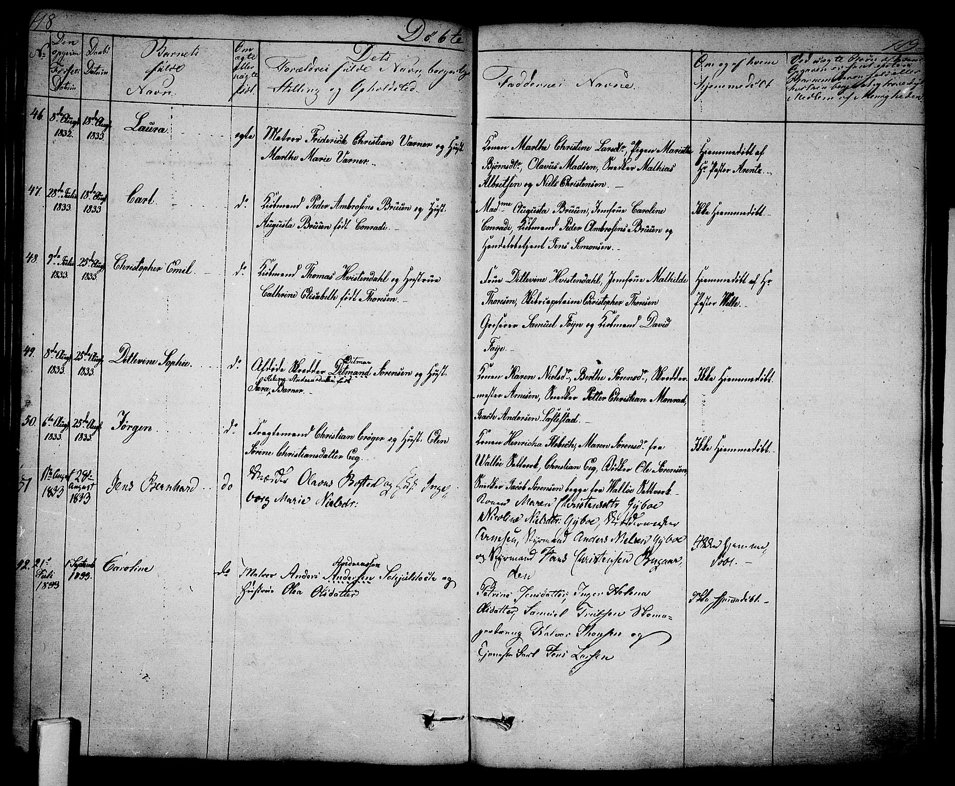 Tønsberg kirkebøker, SAKO/A-330/F/Fa/L0005: Parish register (official) no. I 5, 1827-1836, p. 118-119