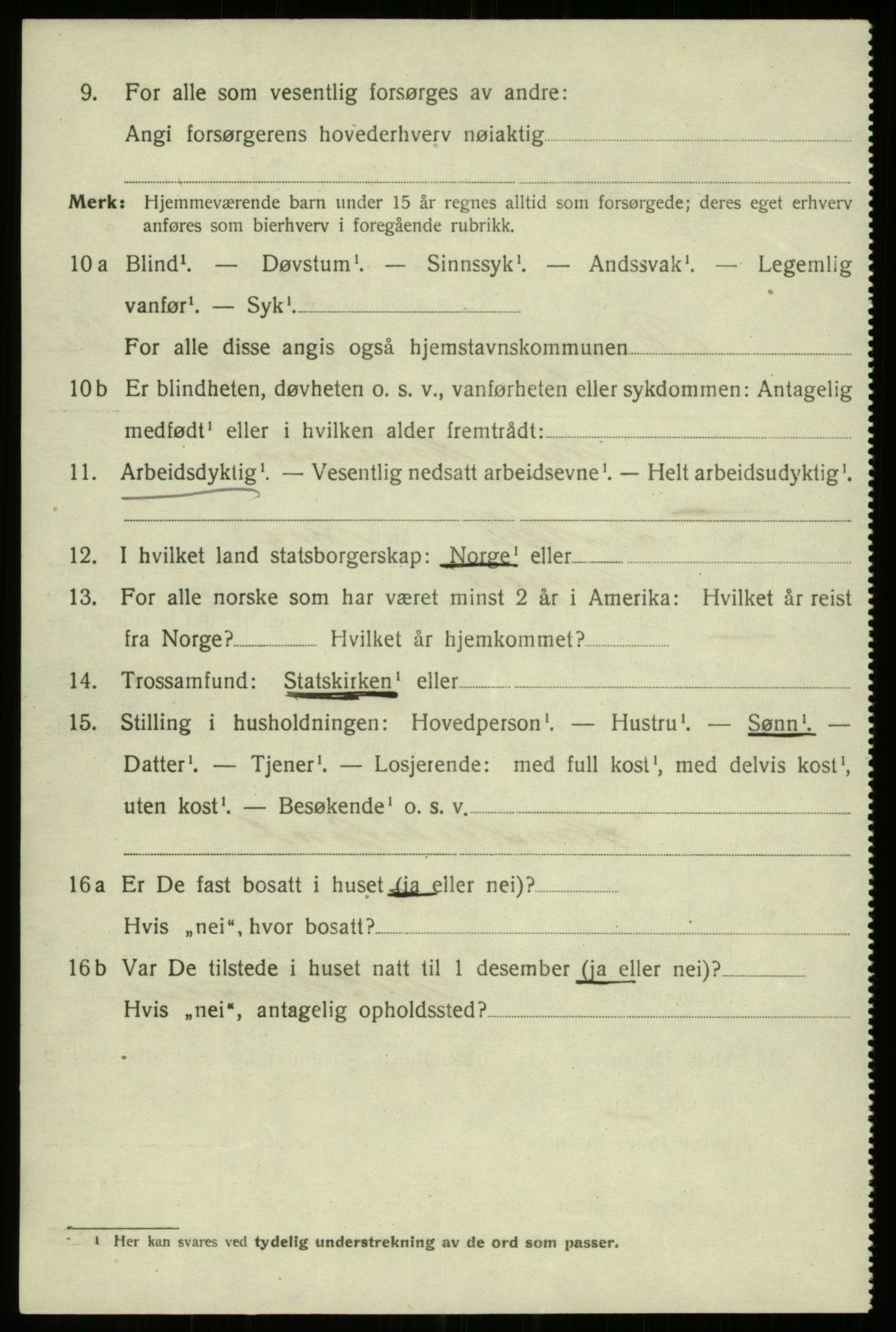 SAB, 1920 census for Bergen, 1920, p. 206547