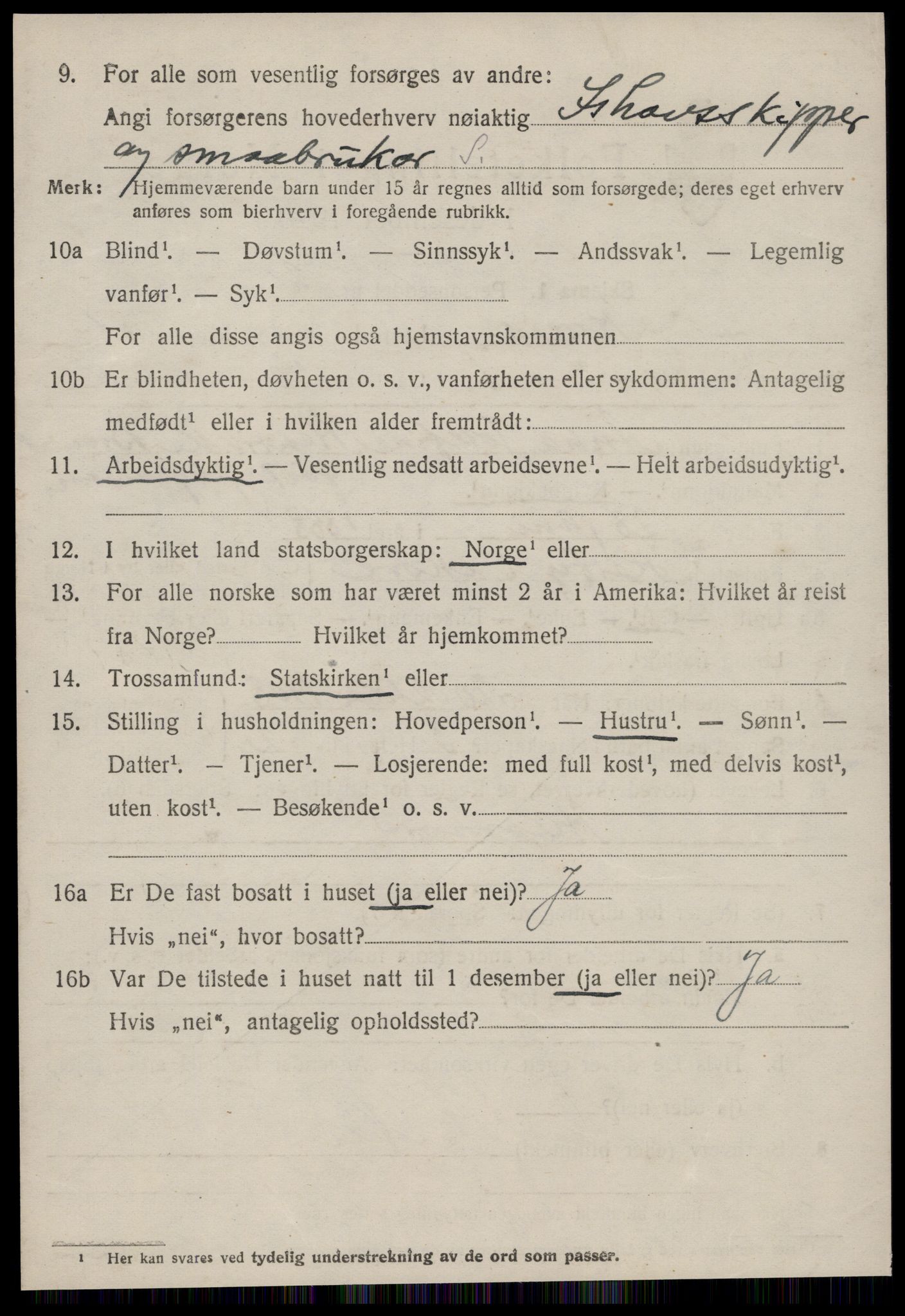 SAT, 1920 census for Hareid, 1920, p. 4932