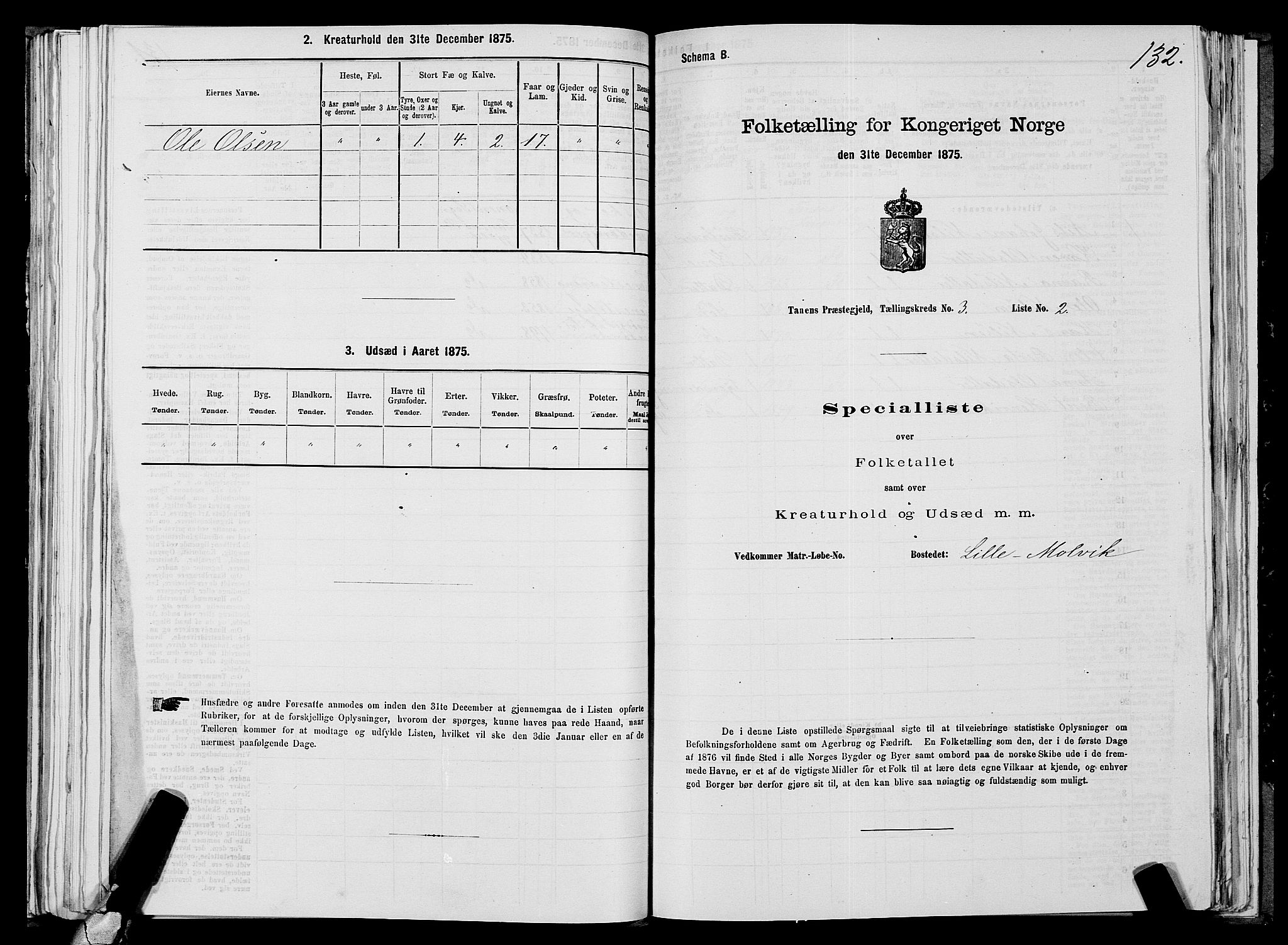 SATØ, 1875 census for 2025P Tana, 1875, p. 1132