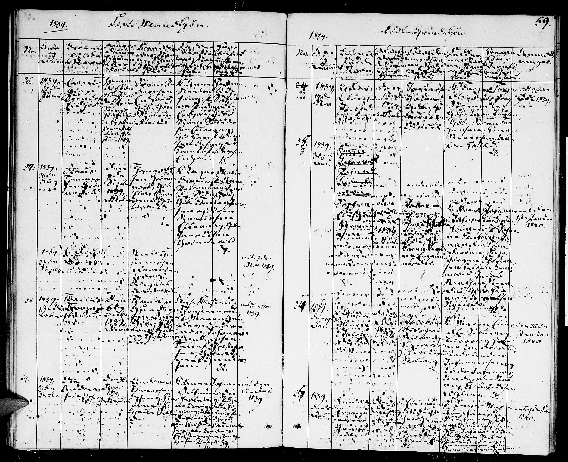 Høvåg sokneprestkontor, SAK/1111-0025/F/Fa/L0002: Parish register (official) no. A 2, 1837-1843, p. 59