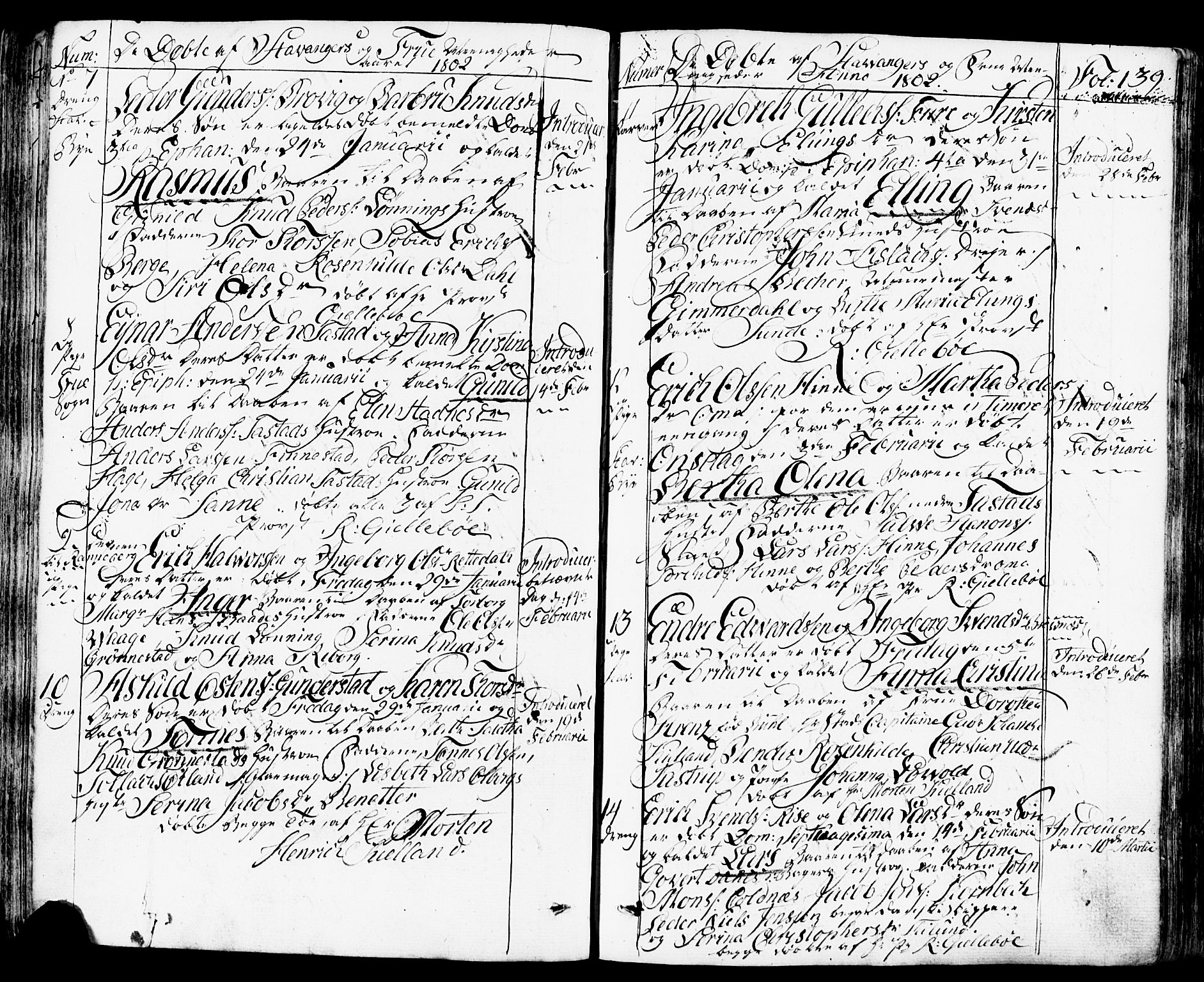 Domkirken sokneprestkontor, SAST/A-101812/001/30/30BB/L0007: Parish register (copy) no. B 7, 1791-1813, p. 139