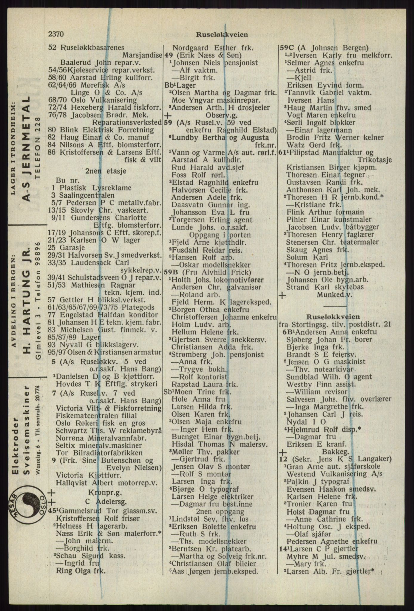 Kristiania/Oslo adressebok, PUBL/-, 1941, p. 2370