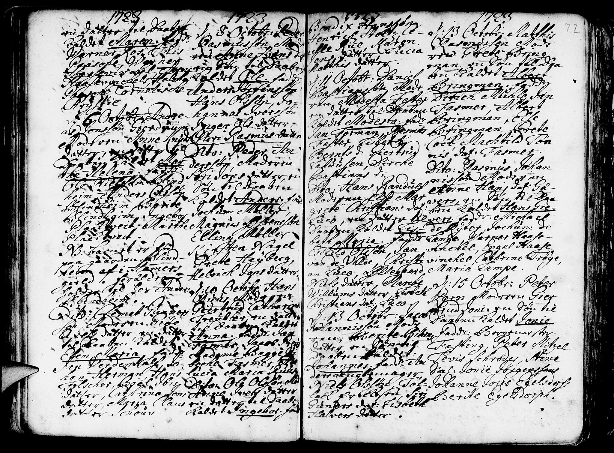 Nykirken Sokneprestembete, AV/SAB-A-77101/H/Haa/L0003: Parish register (official) no. A 3, 1717-1764, p. 72