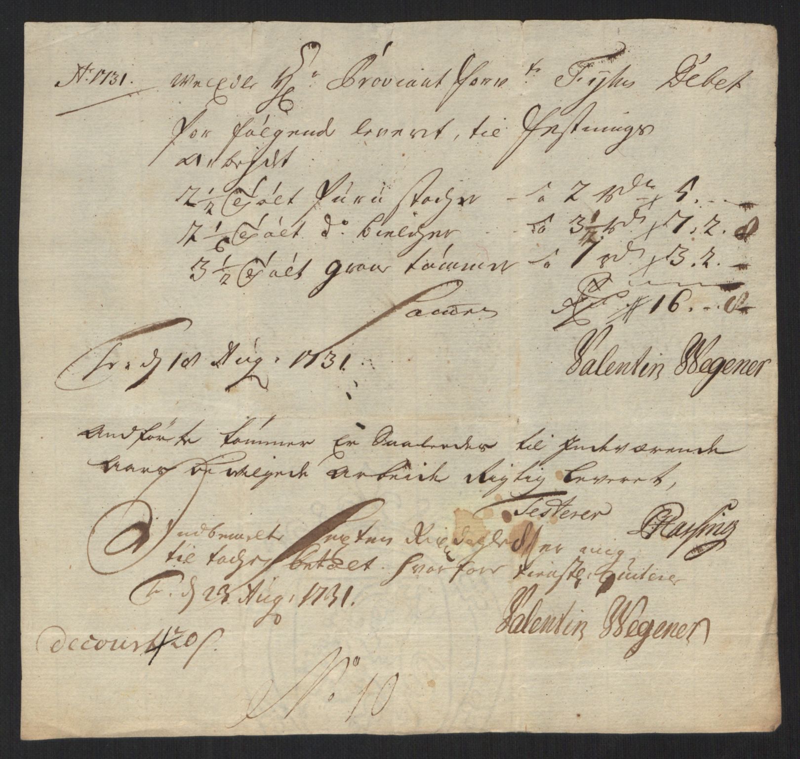 Rentekammeret inntil 1814, Reviderte regnskaper, Militære regnskaper, AV/RA-EA-4069/Rd/L0649: Trondheim festningsregnskaper, 1731