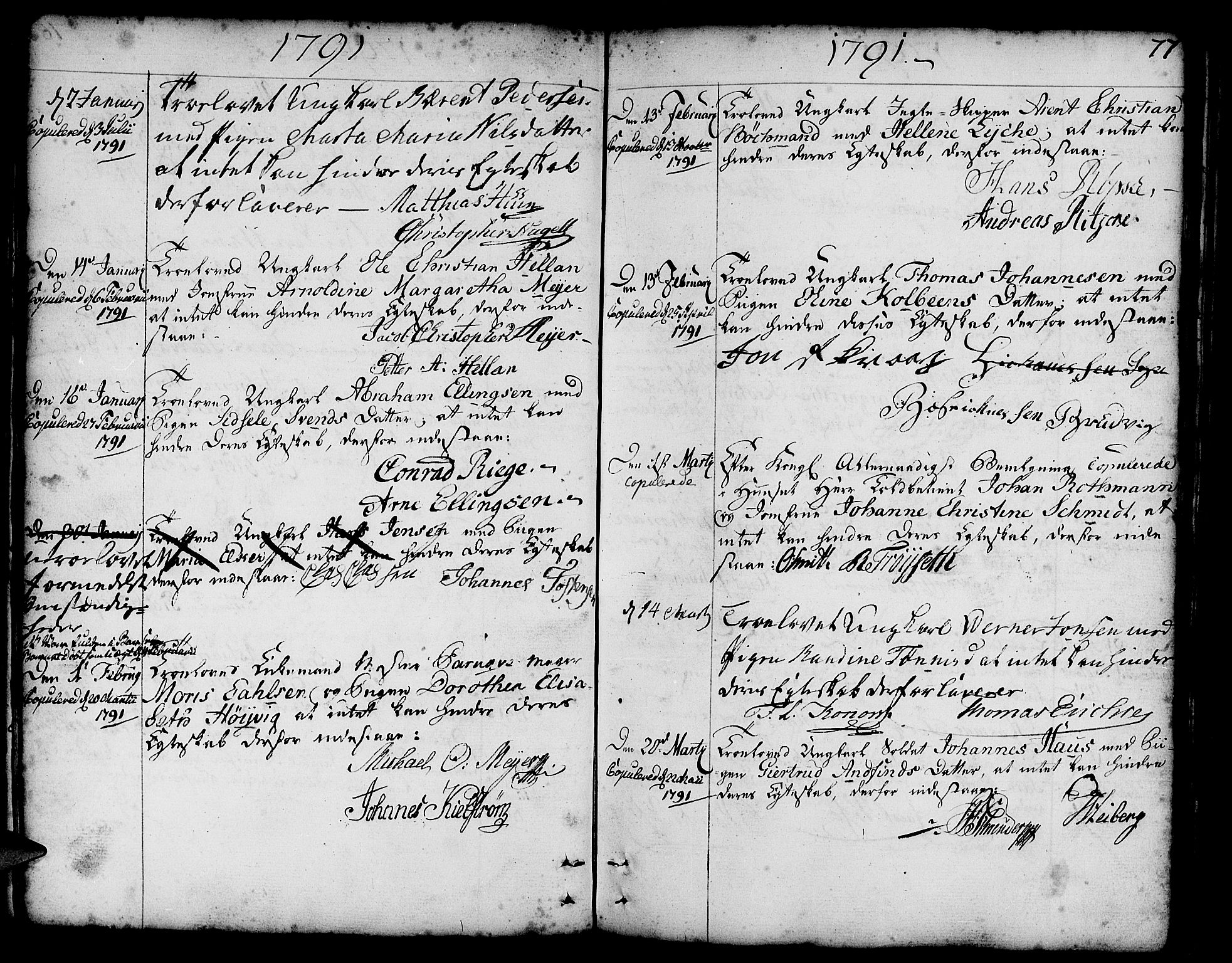 Nykirken Sokneprestembete, SAB/A-77101/H/Haa/L0008: Parish register (official) no. A 8, 1776-1814, p. 77