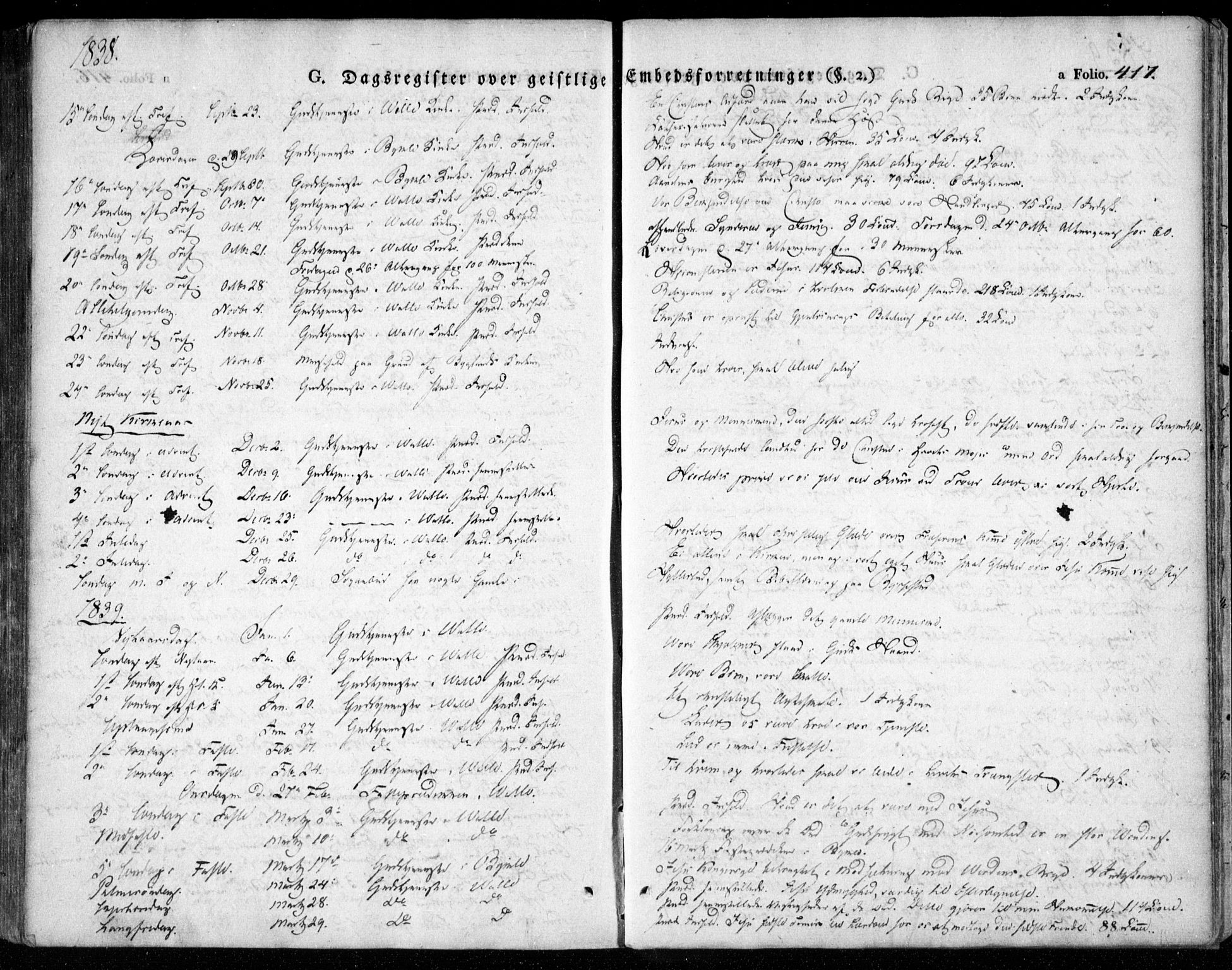 Valle sokneprestkontor, SAK/1111-0044/F/Fa/Fac/L0006: Parish register (official) no. A 6, 1831-1853, p. 417