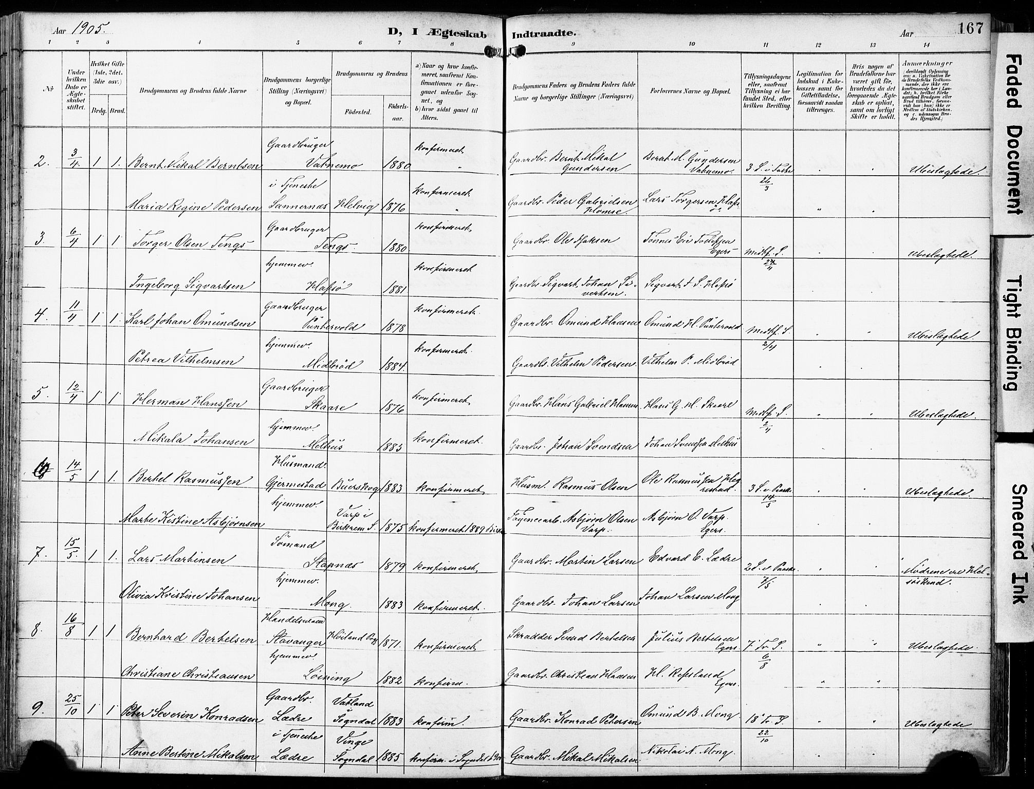 Eigersund sokneprestkontor, AV/SAST-A-101807/S08/L0018: Parish register (official) no. A 17, 1892-1905, p. 167