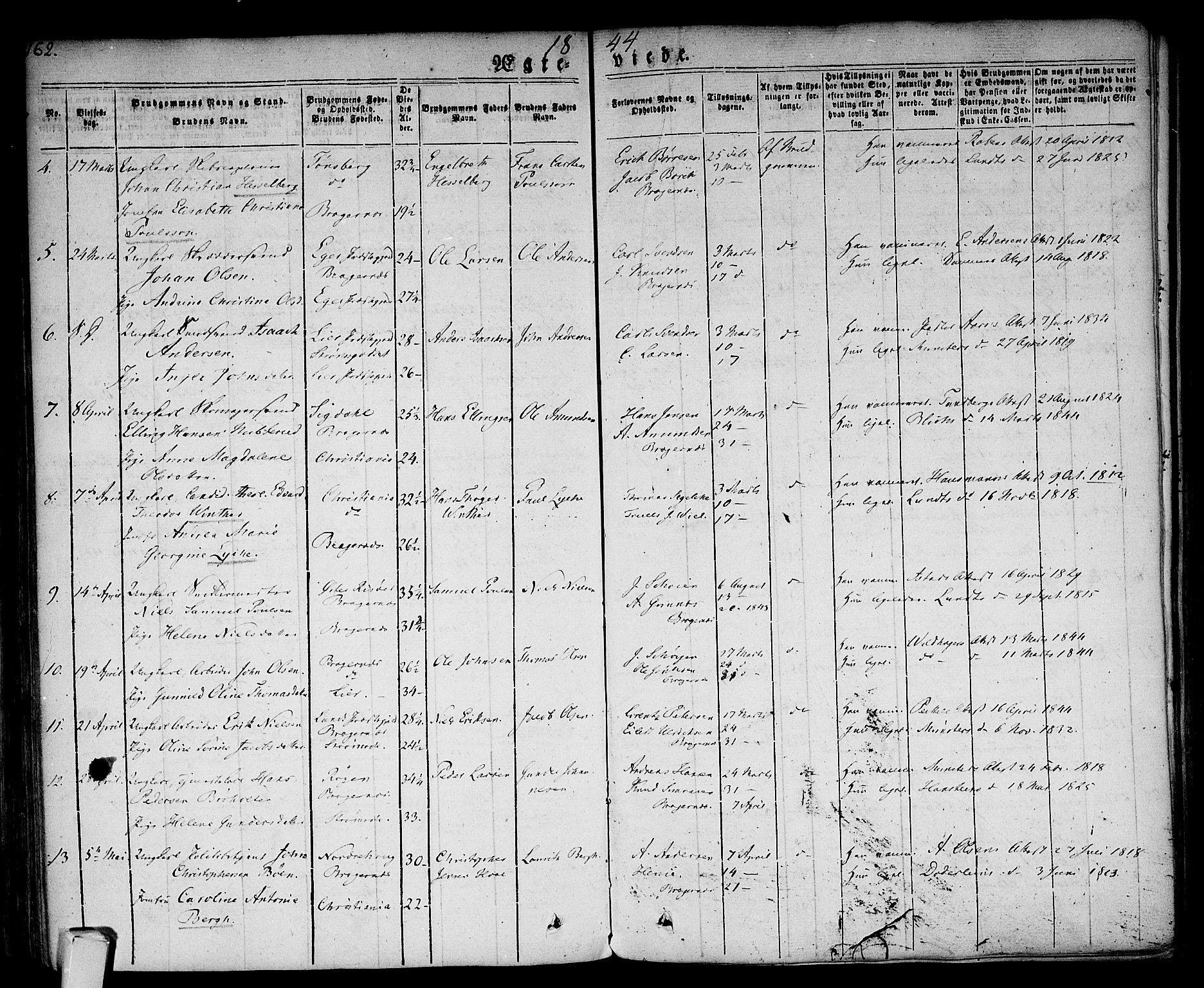 Bragernes kirkebøker, AV/SAKO-A-6/F/Fc/L0001: Parish register (official) no. III 1, 1830-1853, p. 162