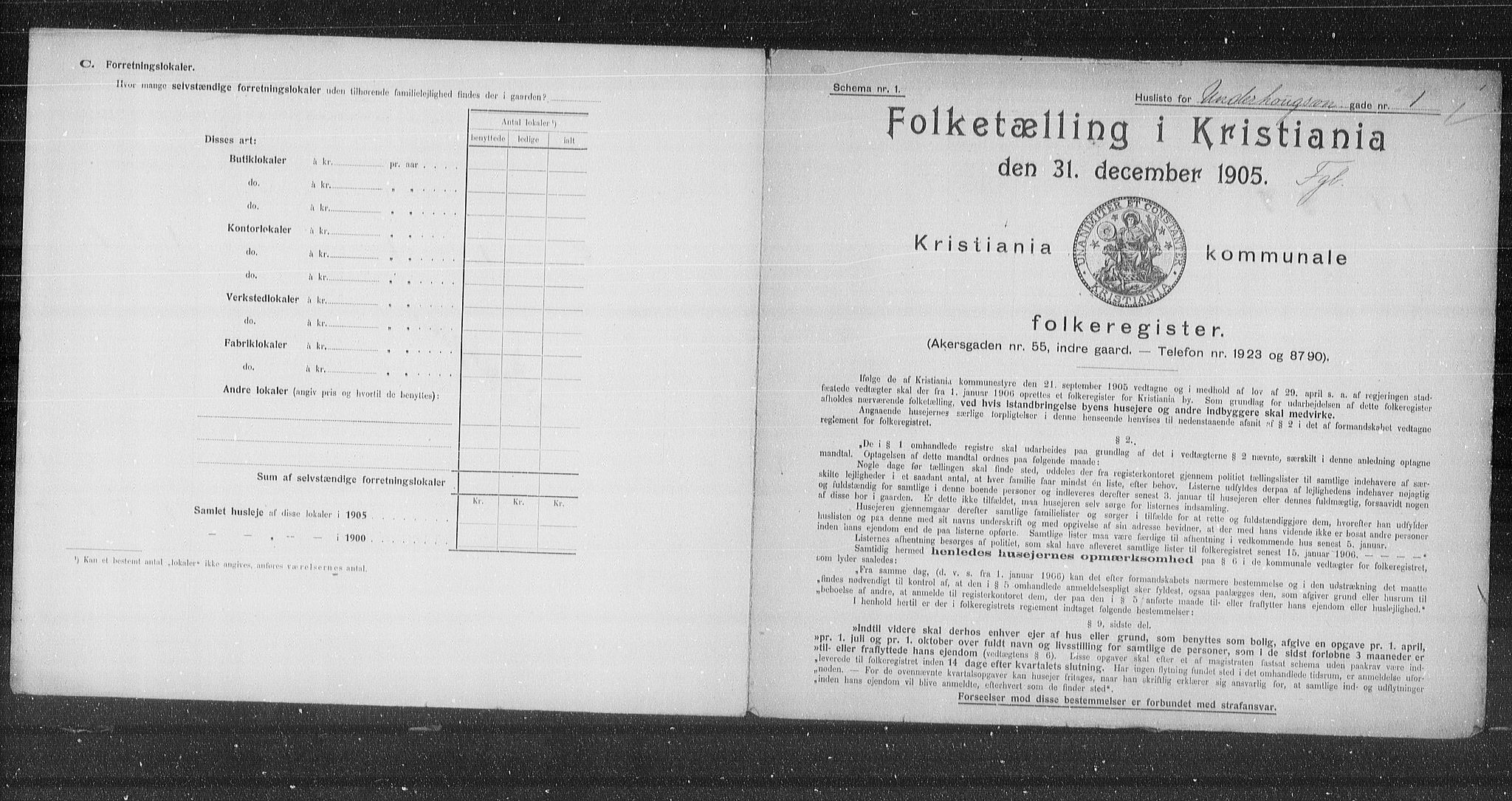 OBA, Municipal Census 1905 for Kristiania, 1905, p. 62873