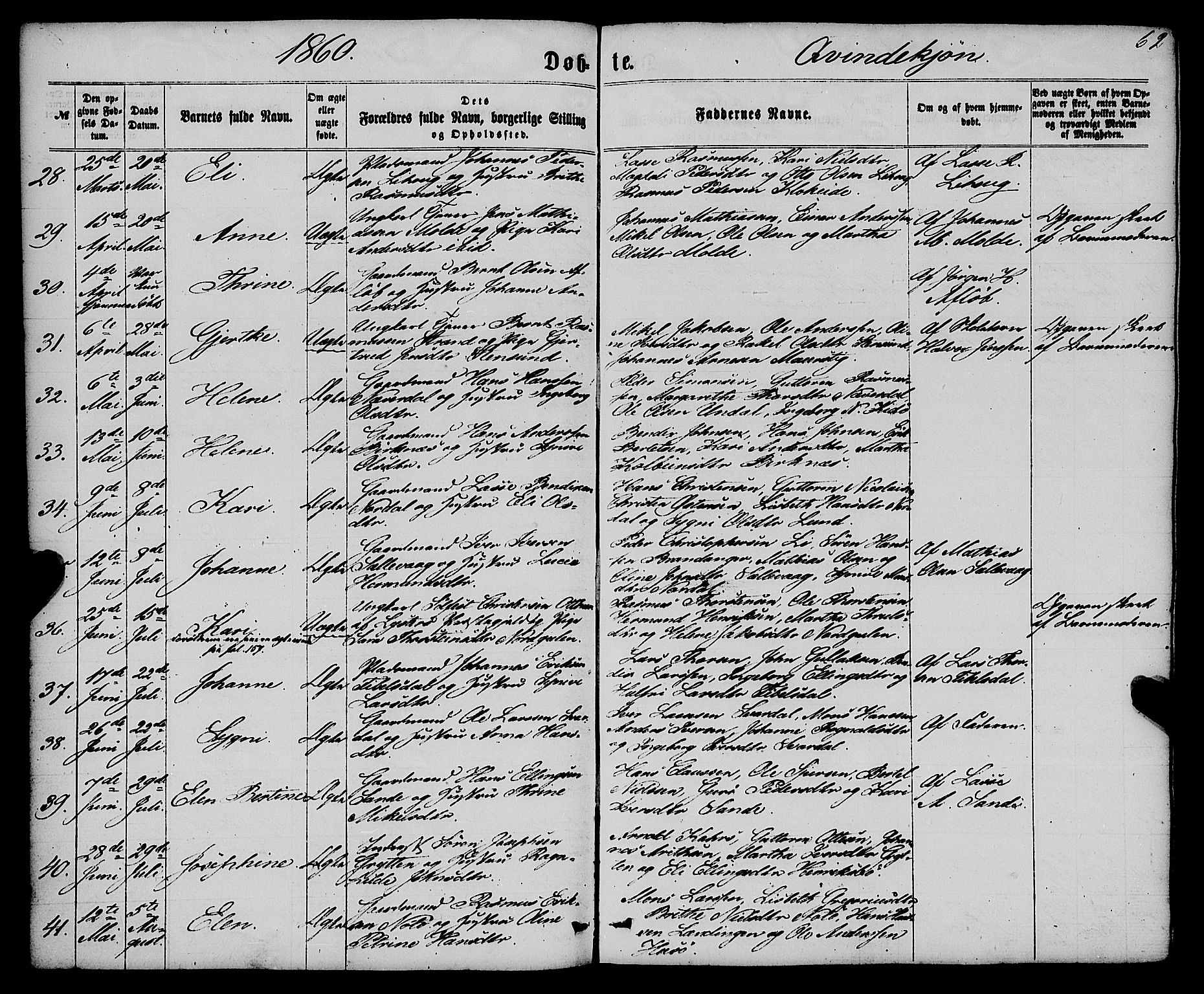 Gulen sokneprestembete, AV/SAB-A-80201/H/Haa/Haaa/L0022: Parish register (official) no. A 22, 1859-1869, p. 62