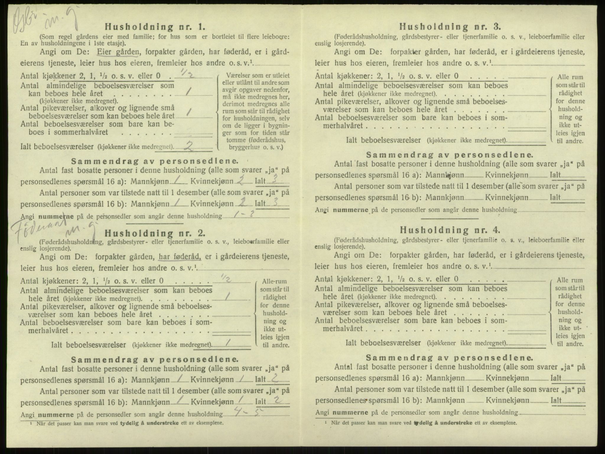 SAB, 1920 census for Haus, 1920, p. 1419