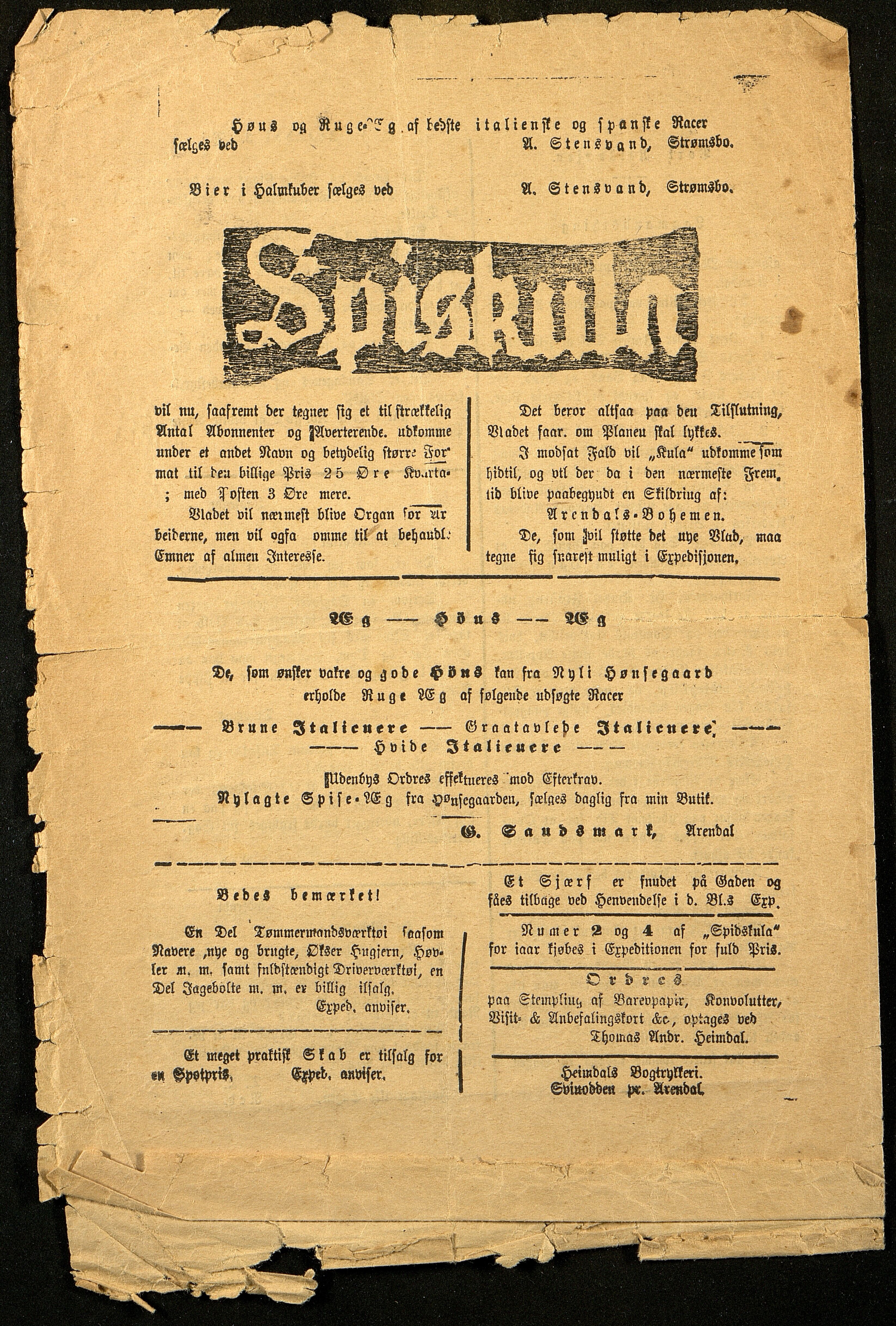 Spidskuglen, AAMA/PA-2823/X/L0001/0004: Spidskuglen / Årg. 1890, nr. 6, 8–9, 15, 18–19, 1890