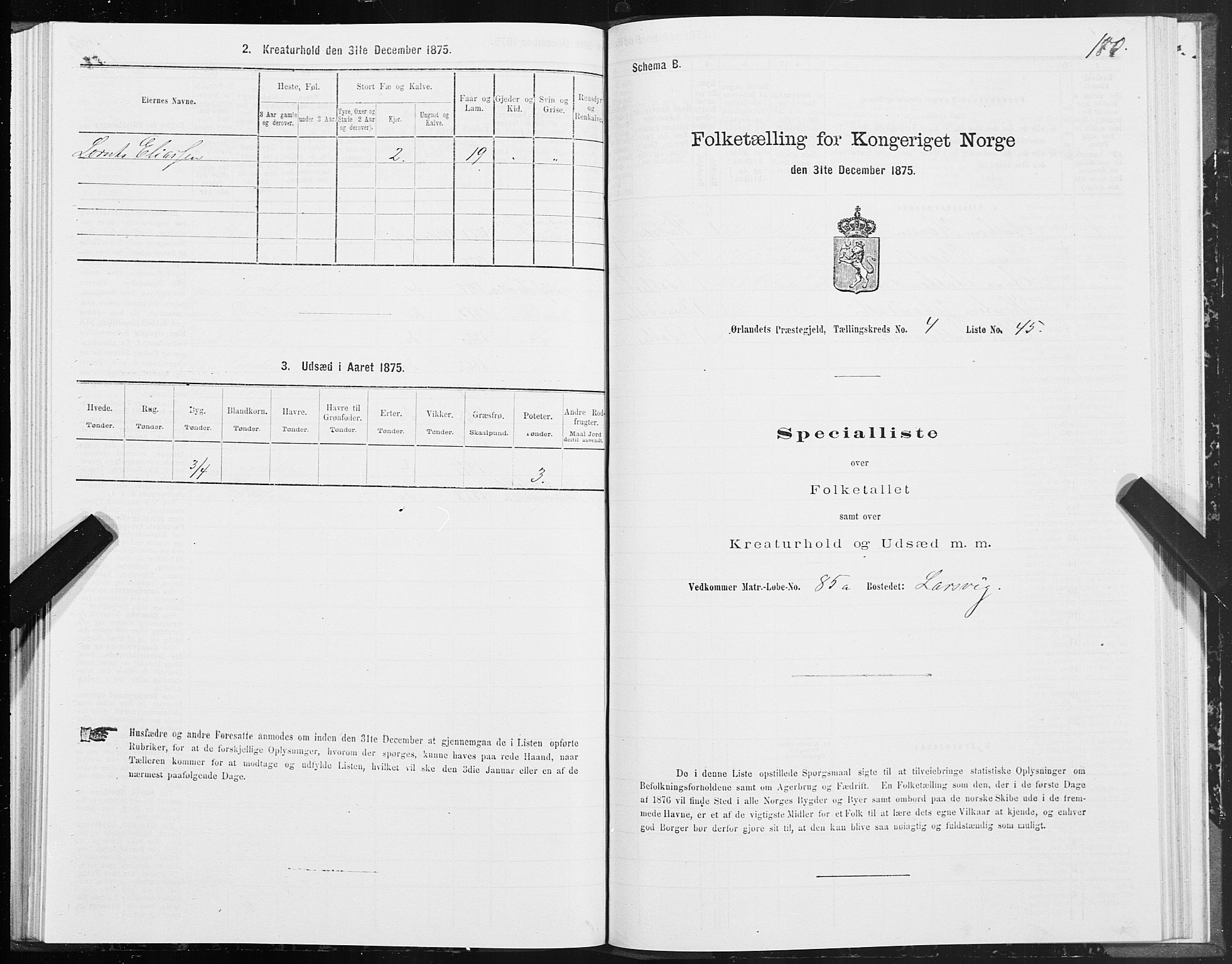 SAT, 1875 census for 1621P Ørland, 1875, p. 2180