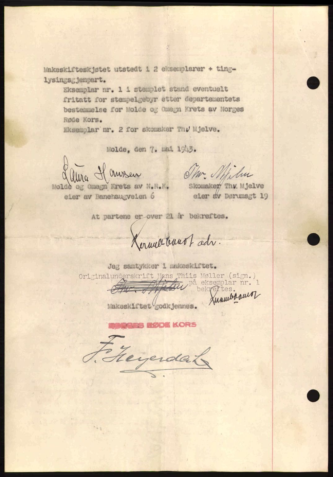 Romsdal sorenskriveri, AV/SAT-A-4149/1/2/2C: Mortgage book no. A14, 1943-1943, Diary no: : 962/1943