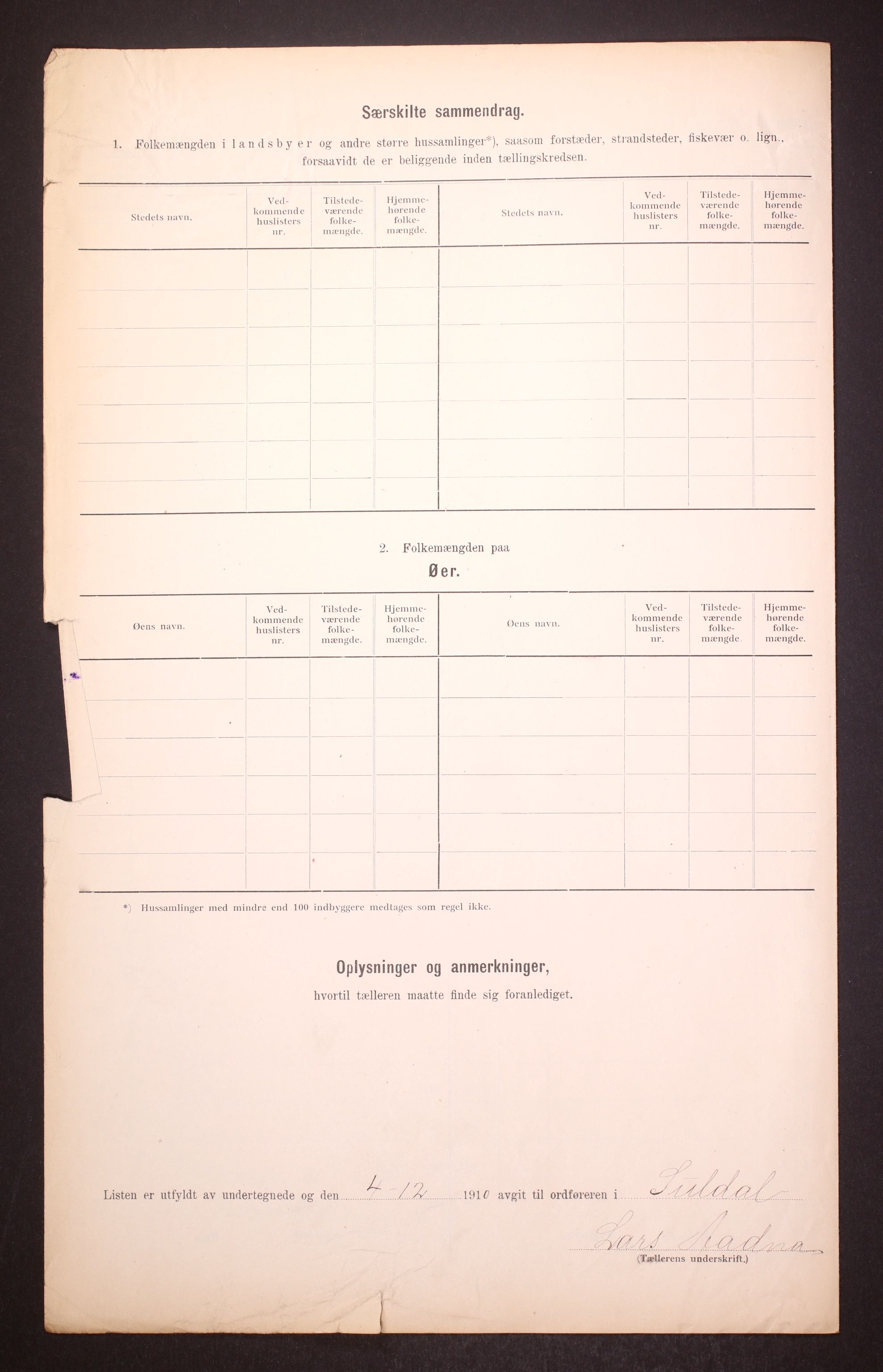 RA, 1910 census for Suldal, 1910, p. 33