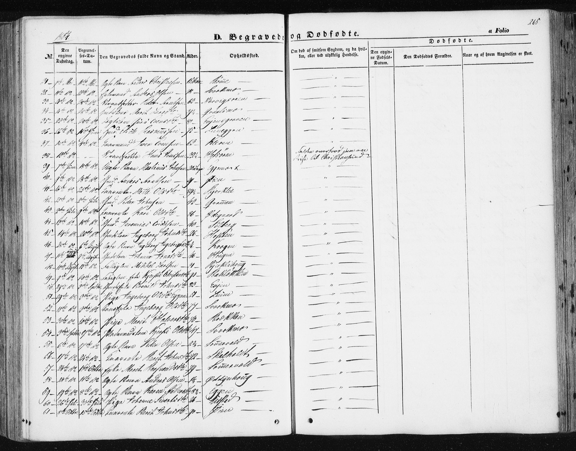 Ministerialprotokoller, klokkerbøker og fødselsregistre - Sør-Trøndelag, AV/SAT-A-1456/668/L0806: Parish register (official) no. 668A06, 1854-1869, p. 265