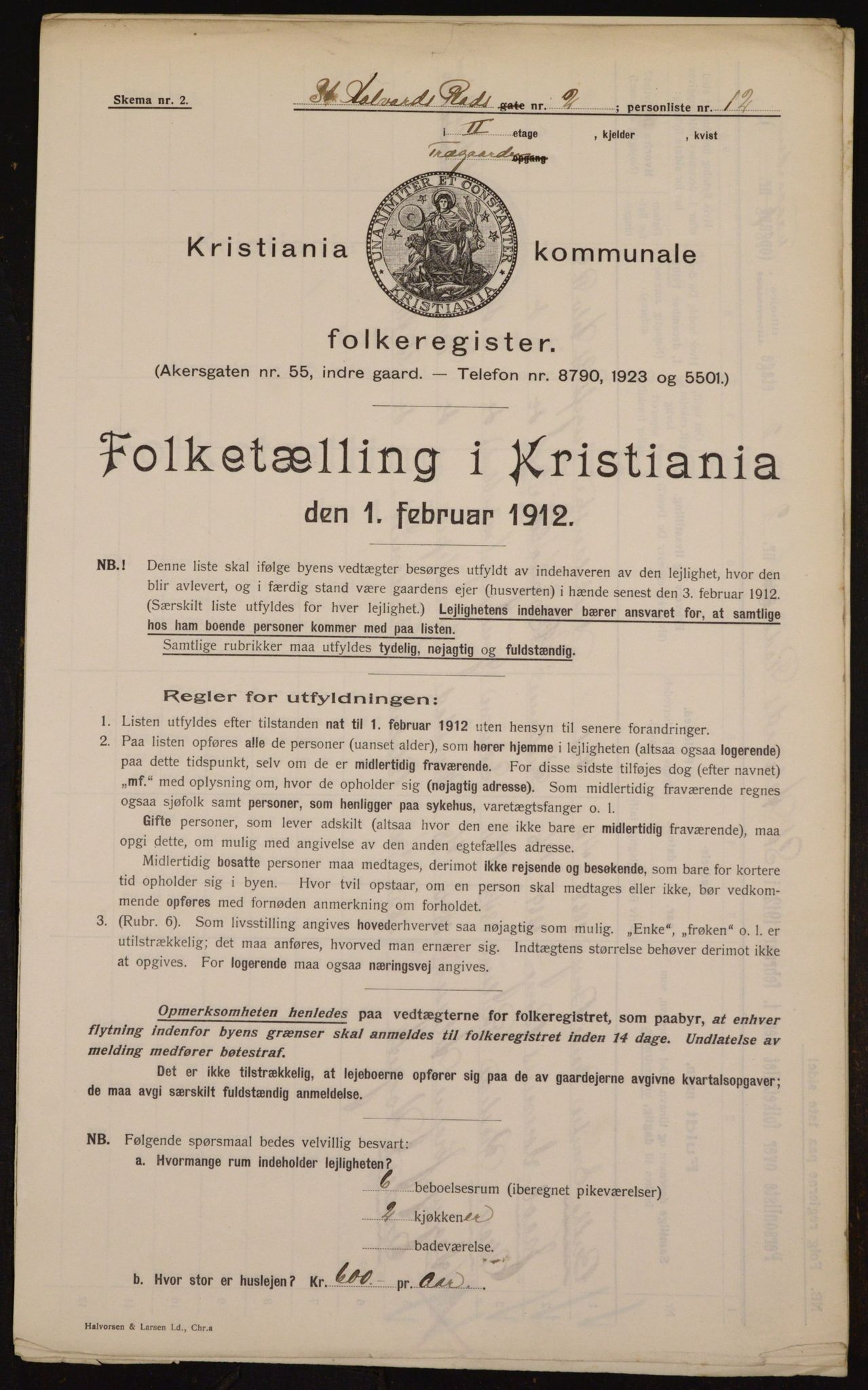 OBA, Municipal Census 1912 for Kristiania, 1912, p. 88156