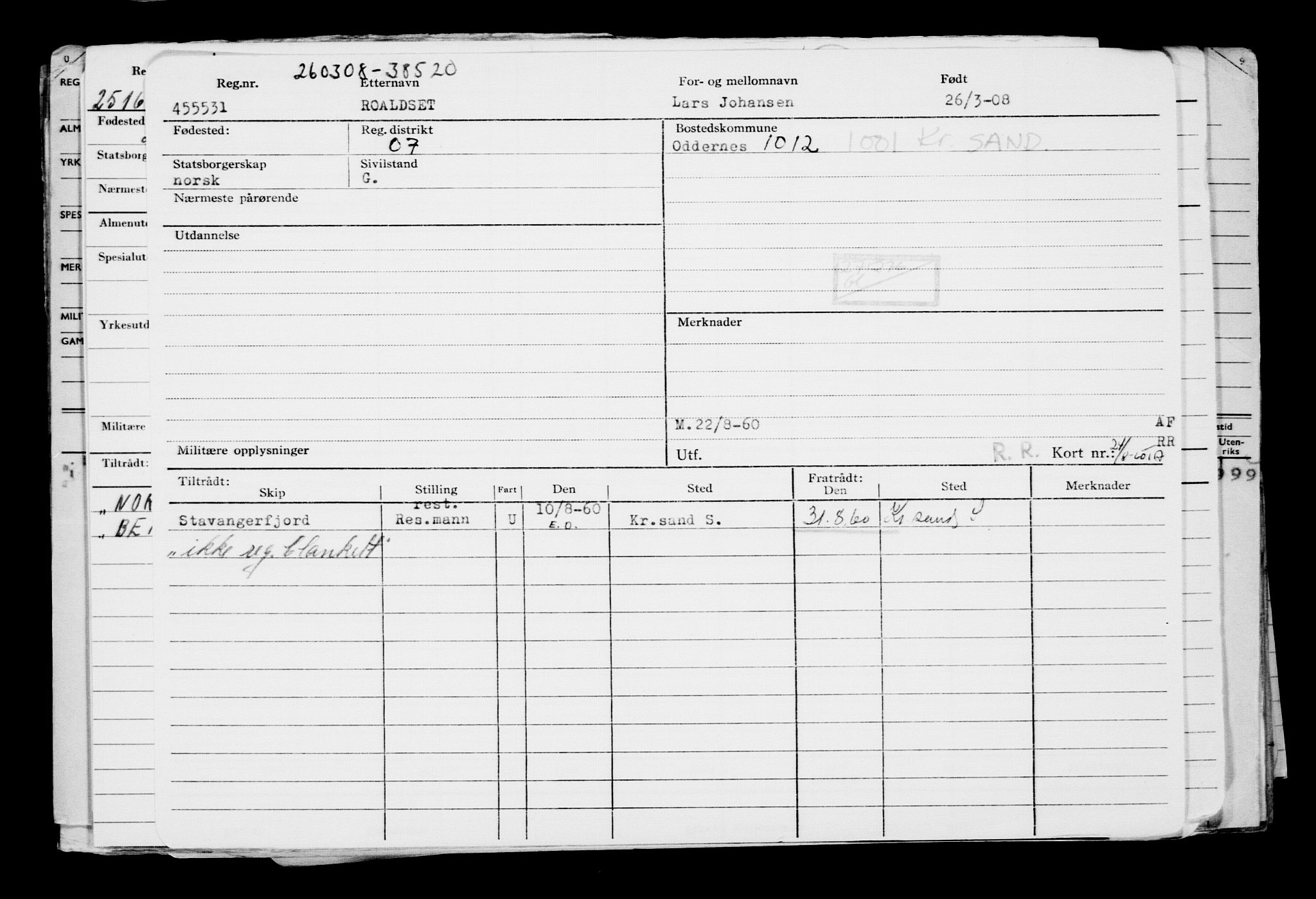 Direktoratet for sjømenn, AV/RA-S-3545/G/Gb/L0076: Hovedkort, 1908, p. 308