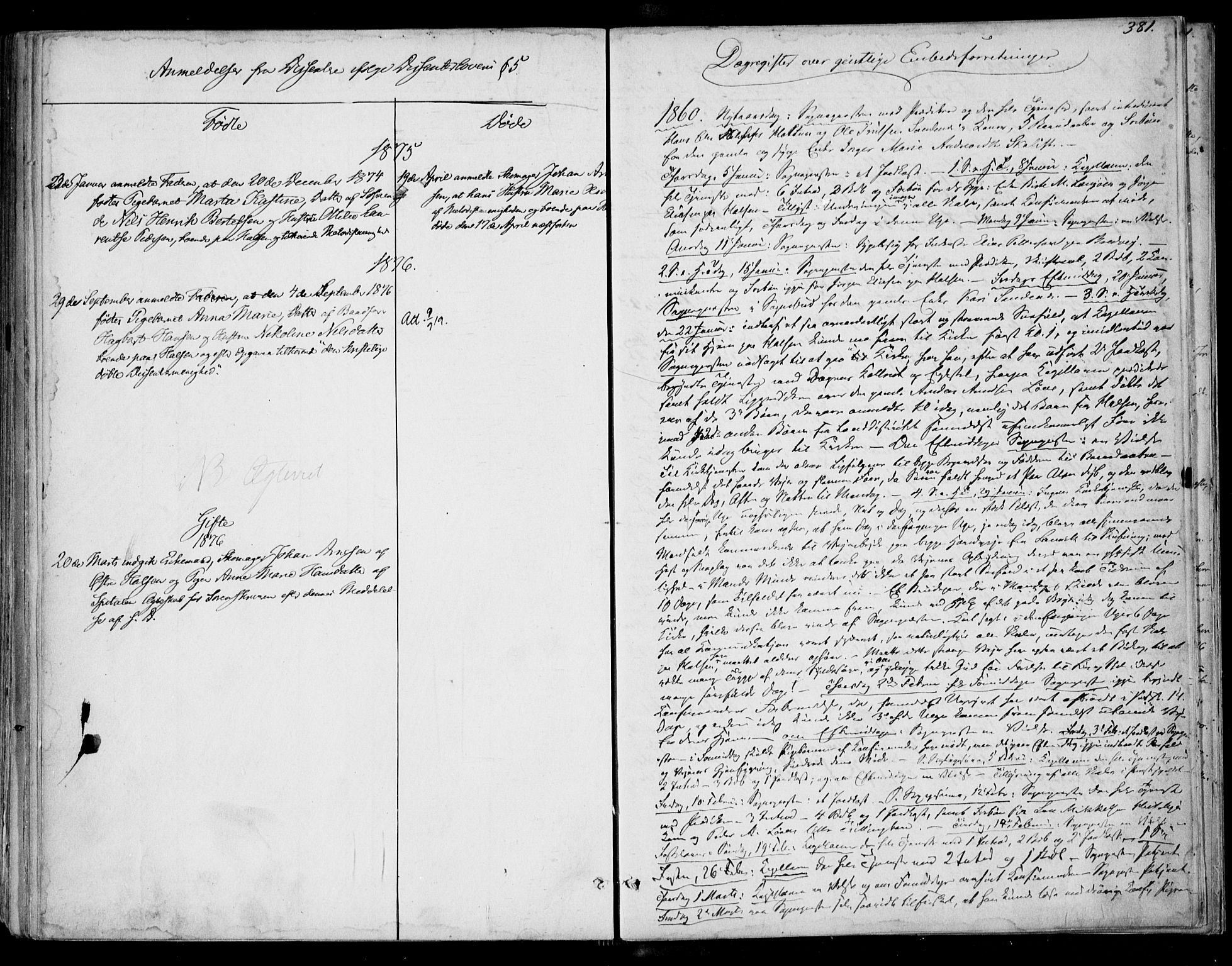 Tjølling kirkebøker, SAKO/A-60/F/Fa/L0007: Parish register (official) no. 7, 1860-1876, p. 381