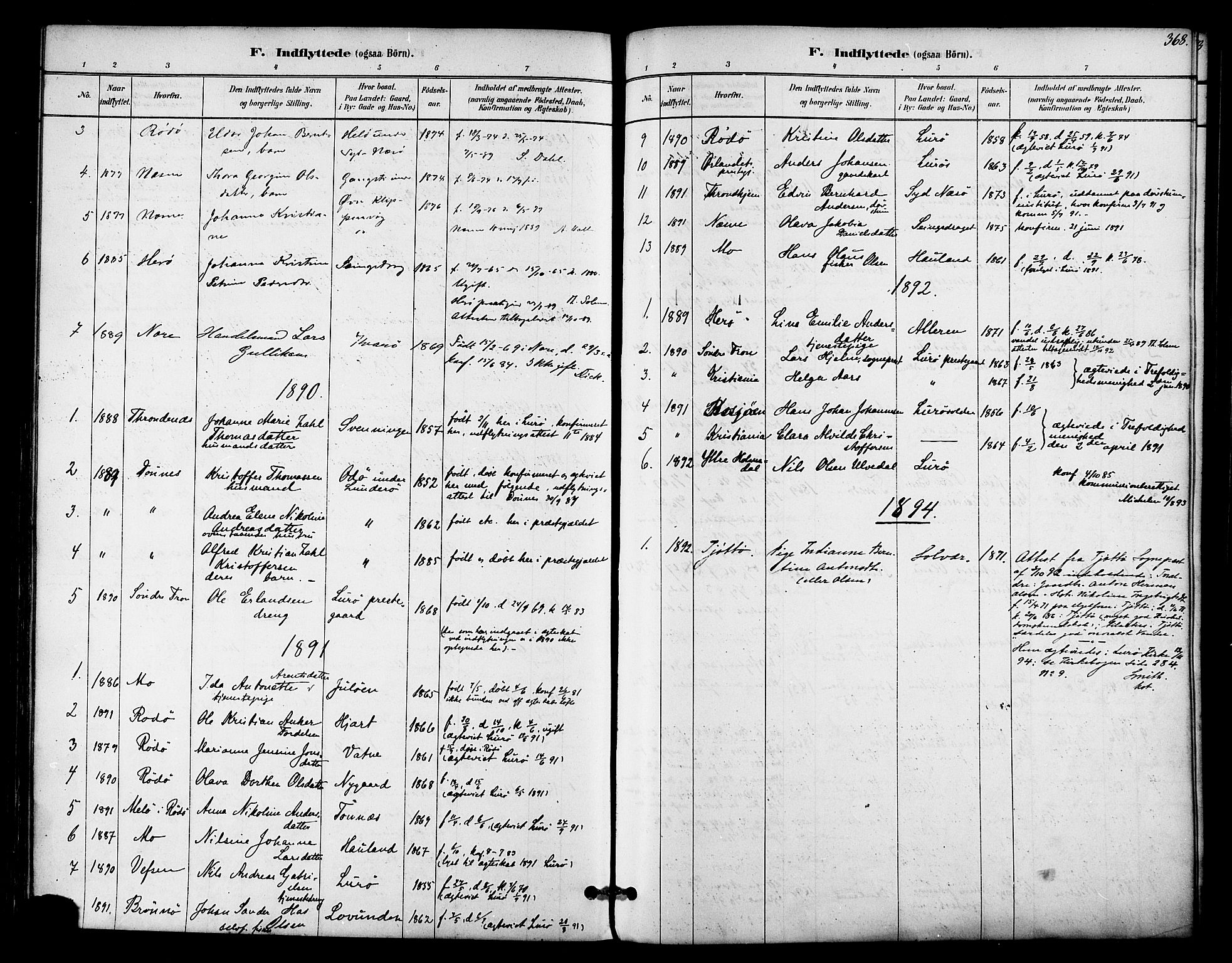 Ministerialprotokoller, klokkerbøker og fødselsregistre - Nordland, SAT/A-1459/839/L0568: Parish register (official) no. 839A05, 1880-1902, p. 368