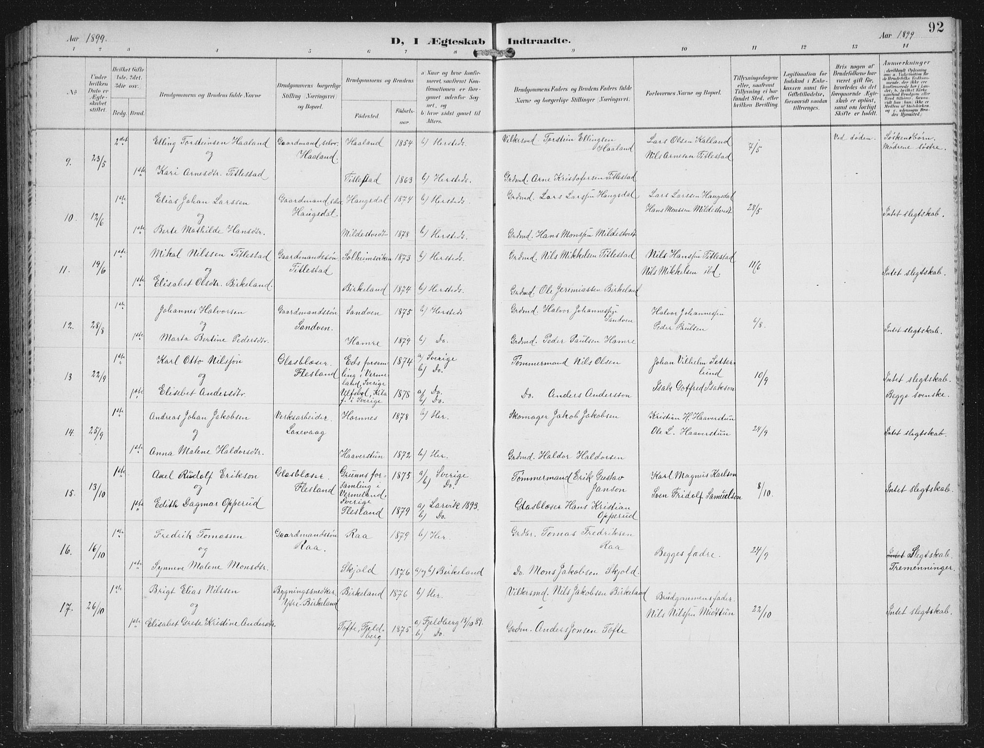 Fana Sokneprestembete, AV/SAB-A-75101/H/Hab/Haba/L0003: Parish register (copy) no. A 3, 1895-1902, p. 92