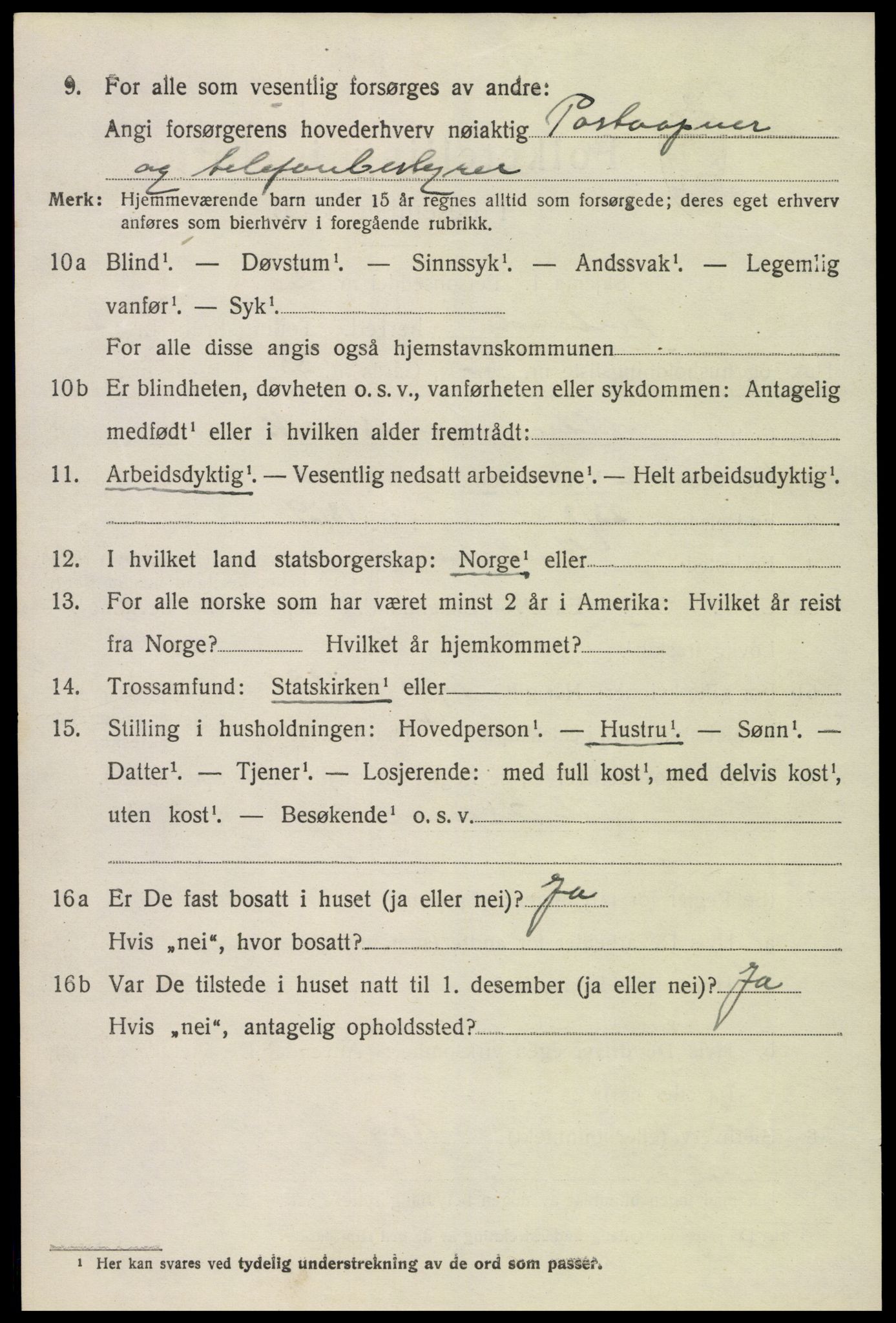 SAK, 1920 census for Iveland, 1920, p. 928