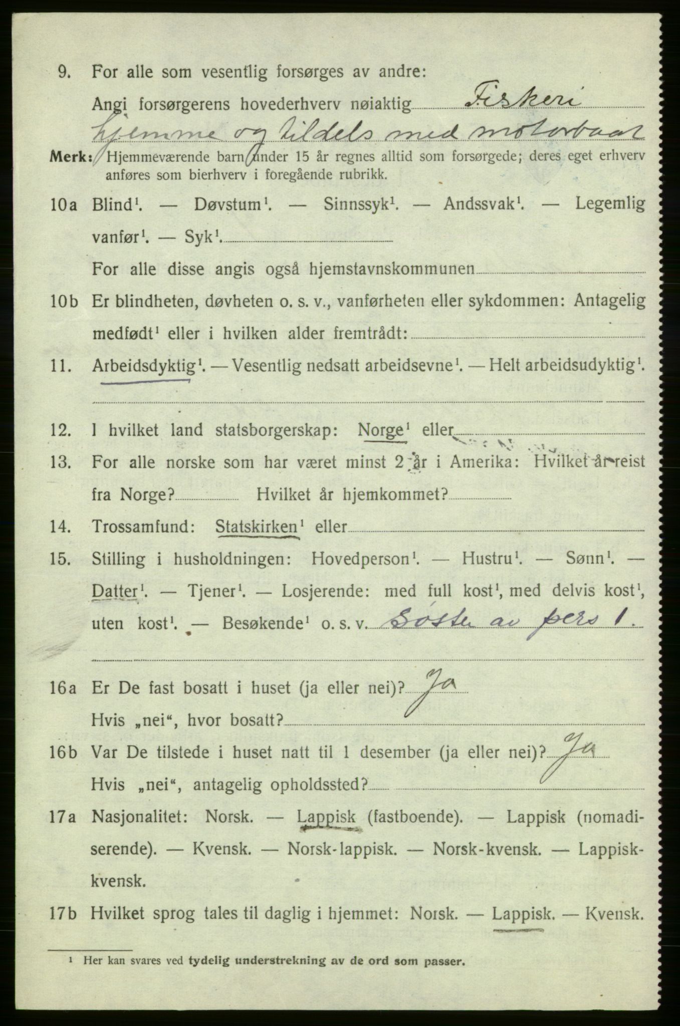 SATØ, 1920 census for , 1920, p. 2465