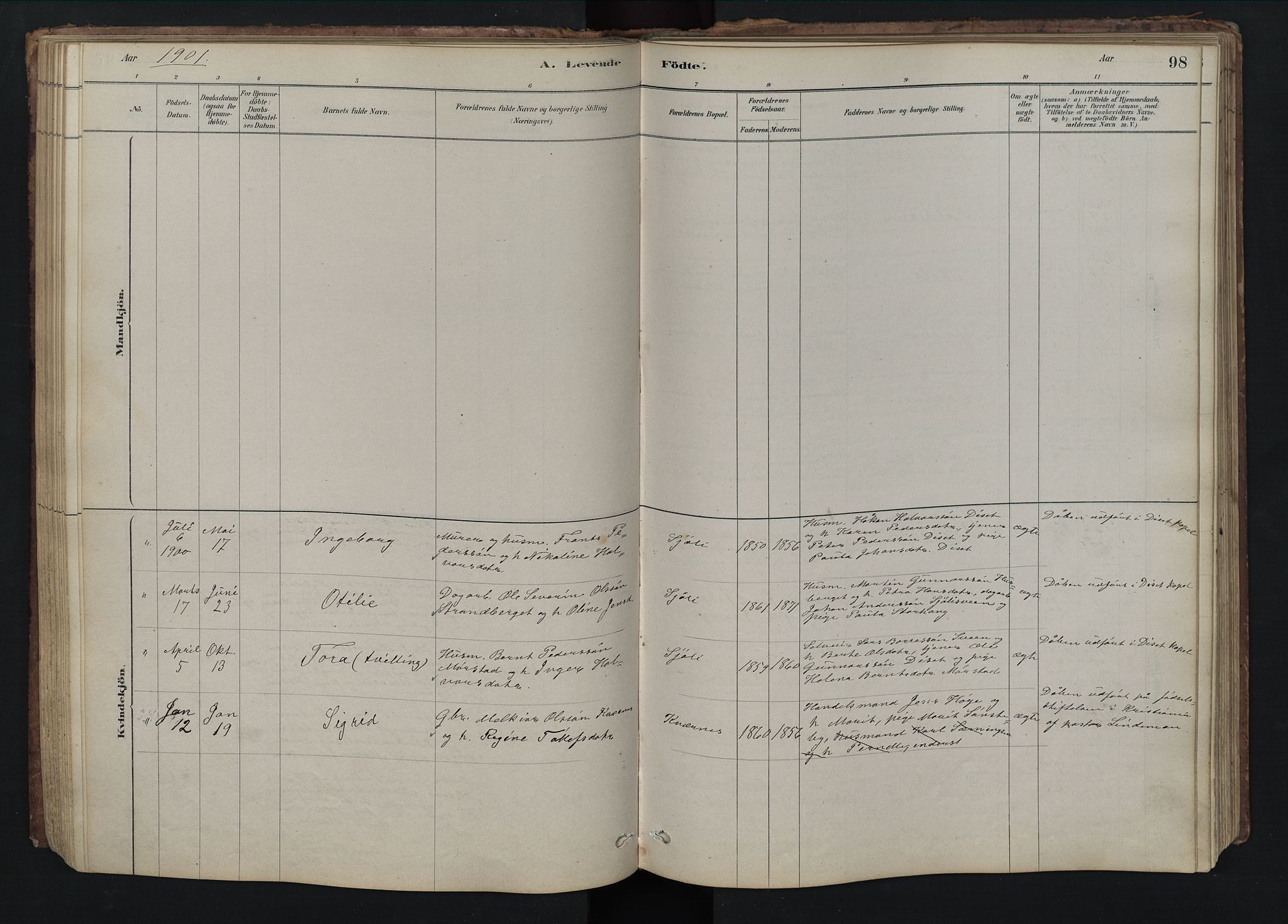 Rendalen prestekontor, SAH/PREST-054/H/Ha/Hab/L0009: Parish register (copy) no. 9, 1879-1902, p. 98
